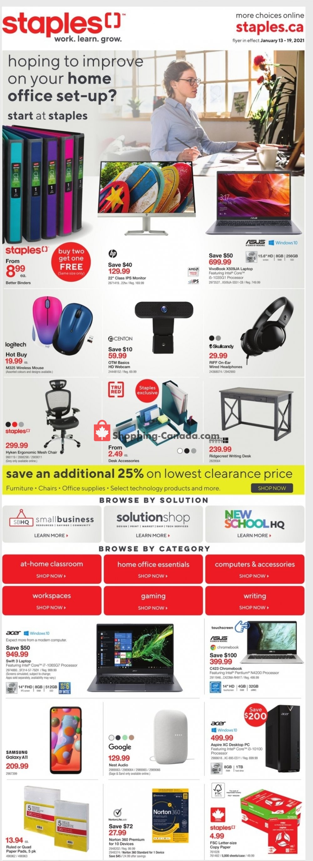 Staples flyer from Wednesday January 13, 2021 to Tuesday January 19, 2021 - page 1