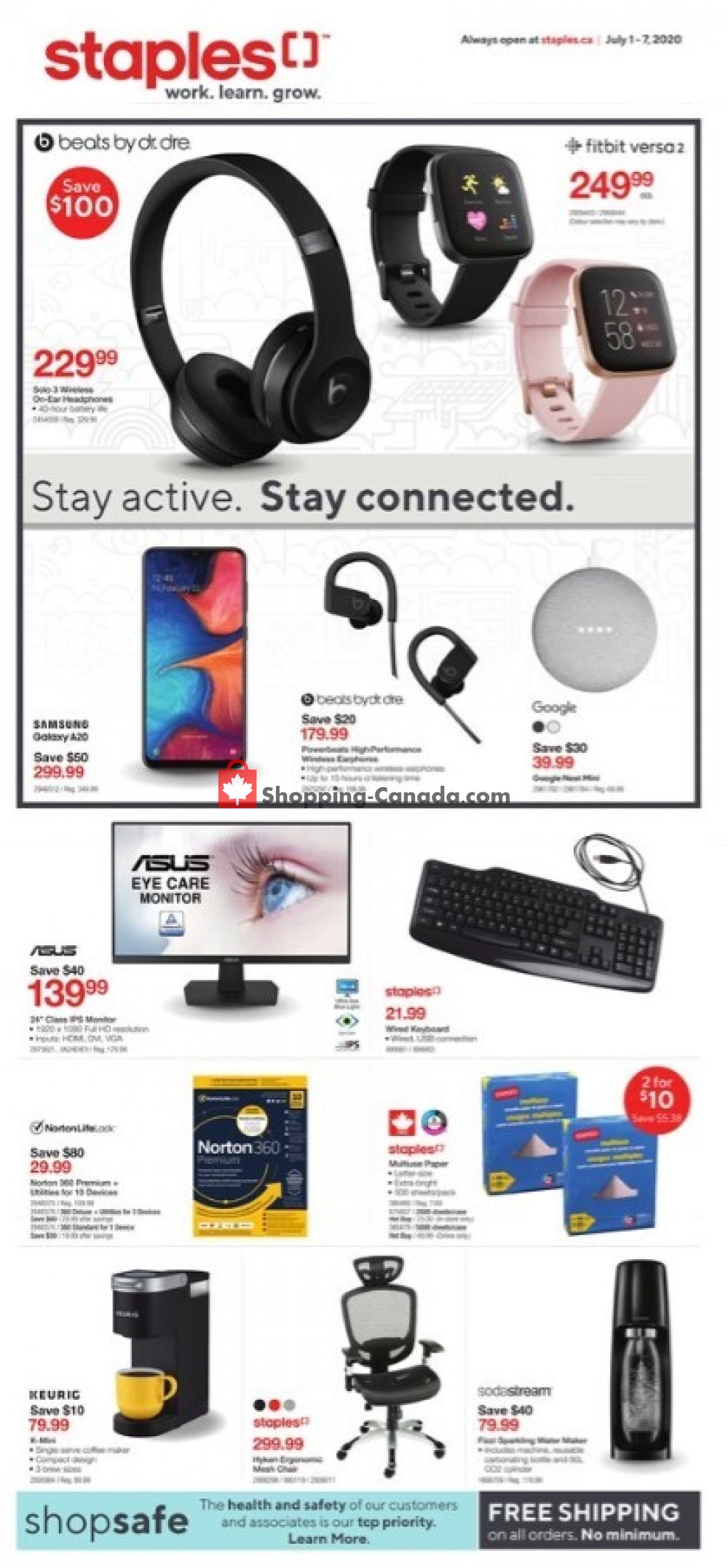 Staples flyer from Wednesday July 1, 2020 to Tuesday July 7, 2020 - page 1