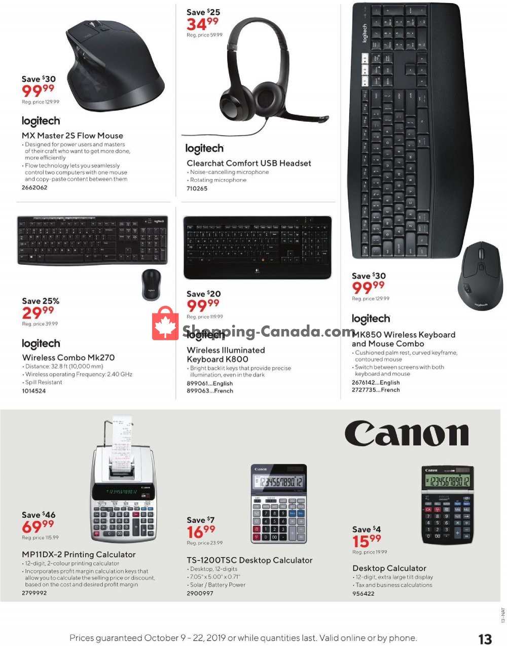 Staples flyer from Wednesday October 9, 2019 to Tuesday October 22, 2019 - page 13