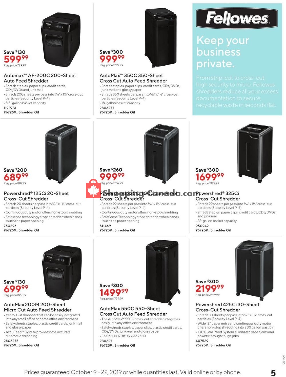 Staples flyer from Wednesday October 9, 2019 to Tuesday October 22, 2019 - page 5