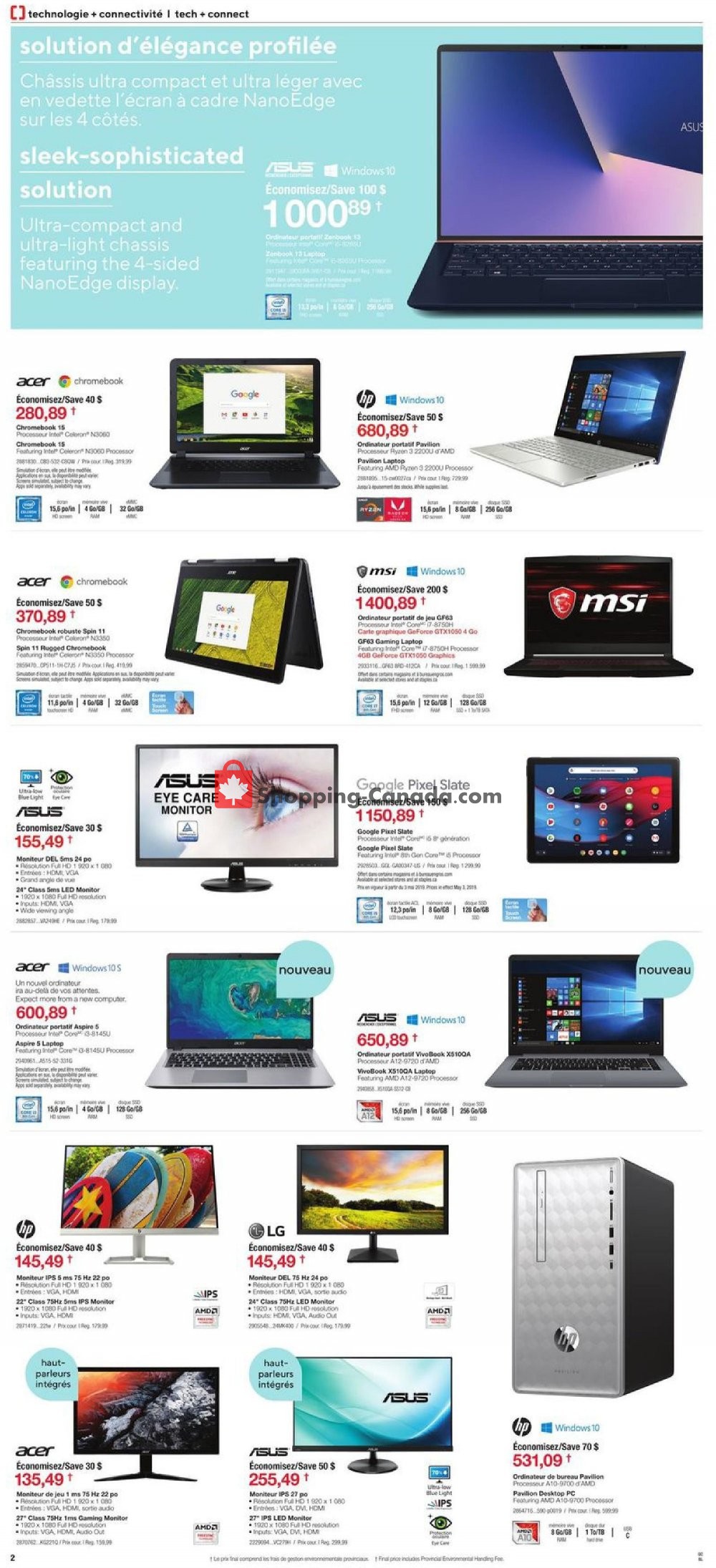 Staples flyer from Wednesday April 24, 2019 to Tuesday May 7, 2019 - page 2