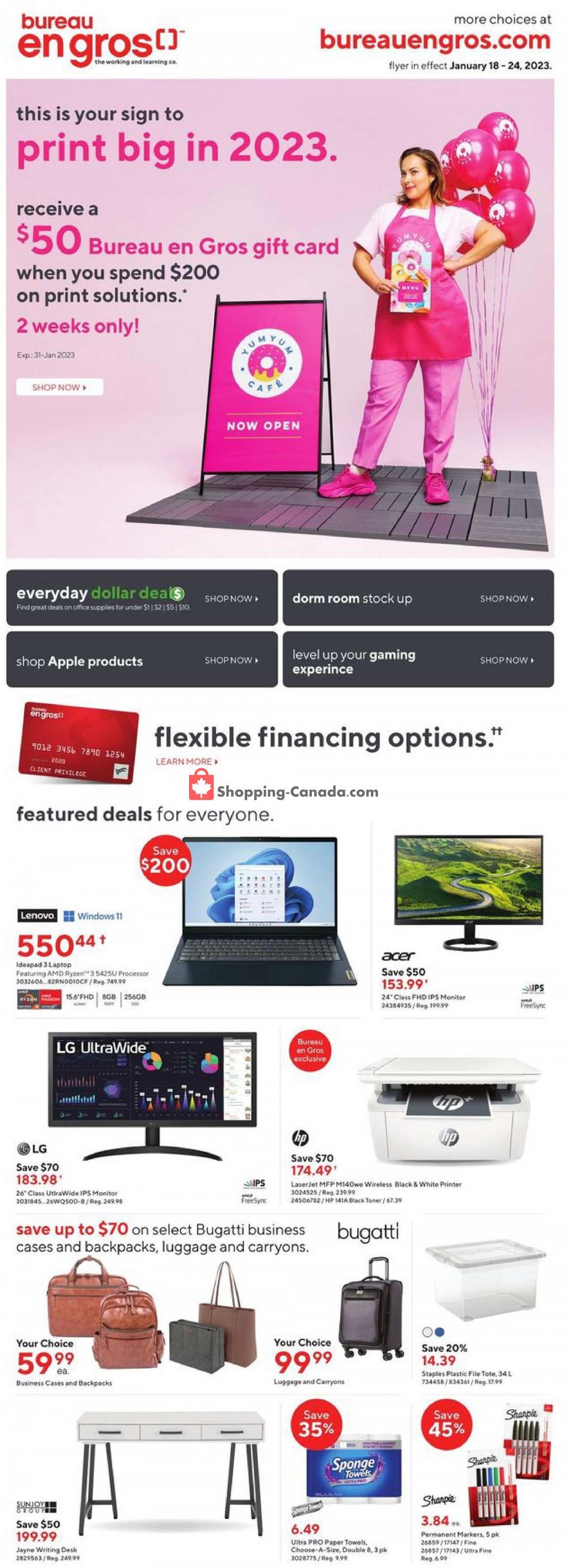 Staples flyer from Wednesday January 18, 2023 to Tuesday January 24, 2023 - page 1