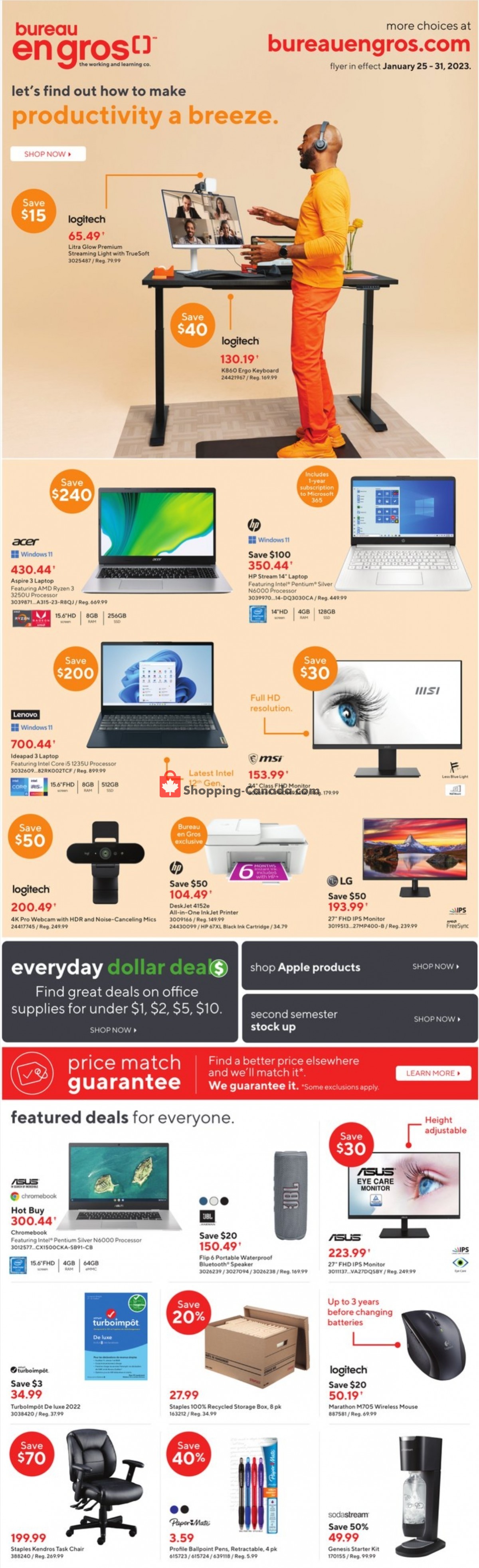 Staples flyer from Wednesday January 25, 2023 to Tuesday January 31, 2023 - page 1