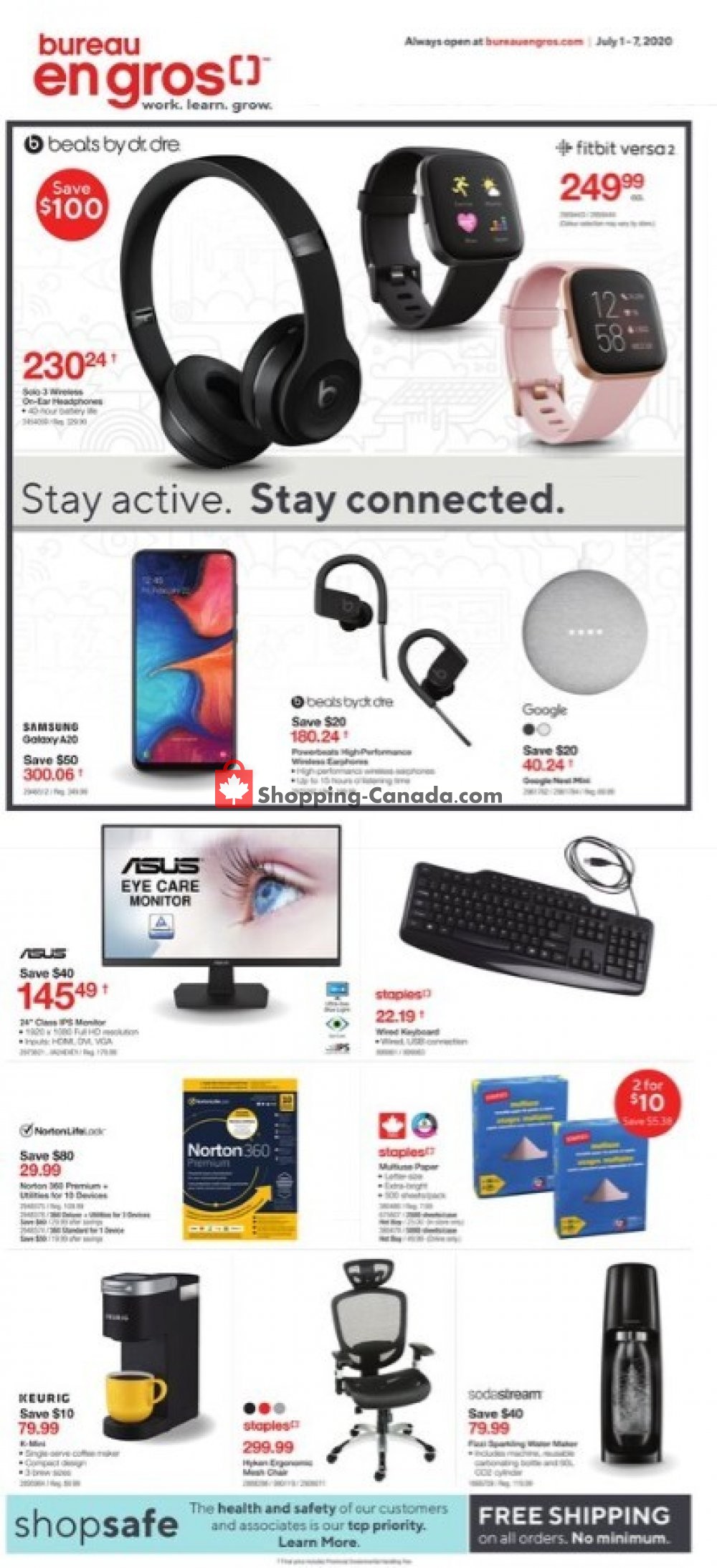 Staples flyer from Wednesday July 1, 2020 to Tuesday July 7, 2020 - page 1