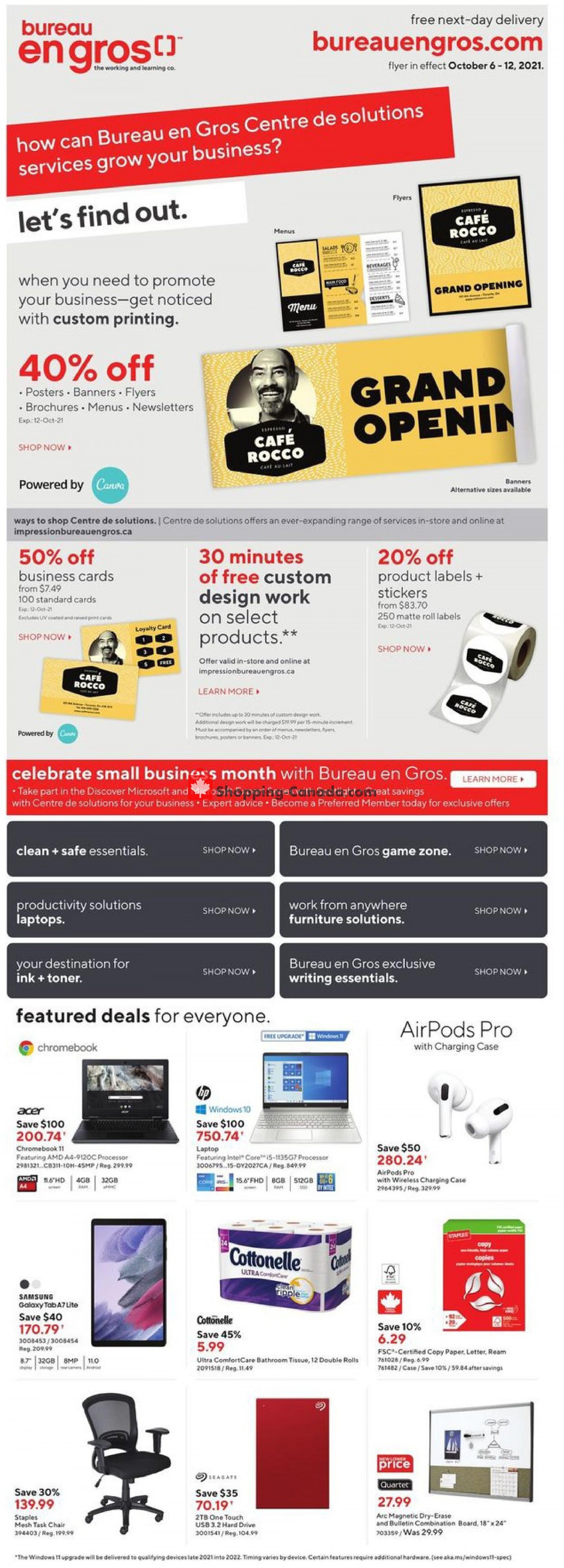 Staples flyer from Wednesday October 6, 2021 to Tuesday October 12, 2021 - page 1