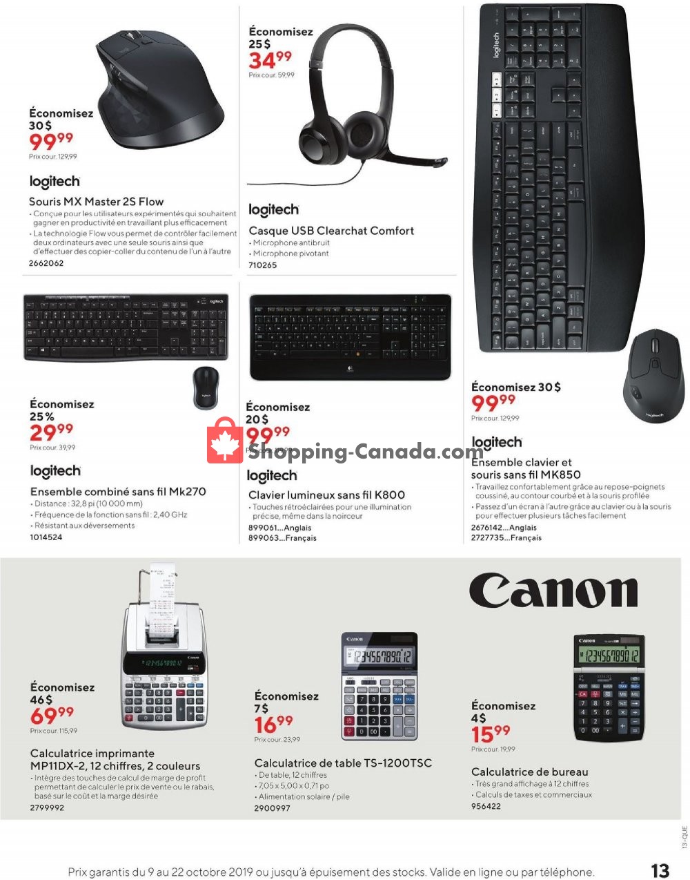 Staples flyer from Wednesday October 9, 2019 to Tuesday October 22, 2019 - page 13