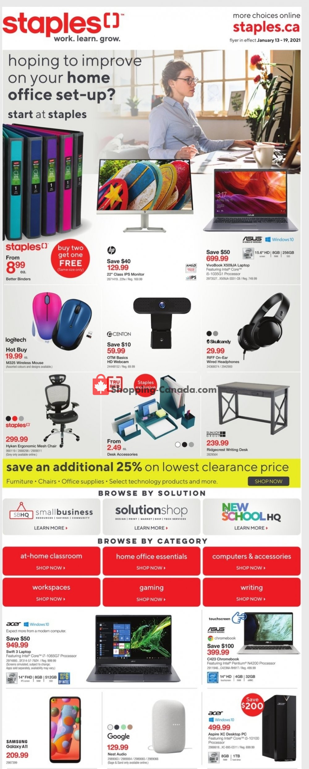 Staples flyer from Wednesday January 13, 2021 to Tuesday January 19, 2021 - page 1