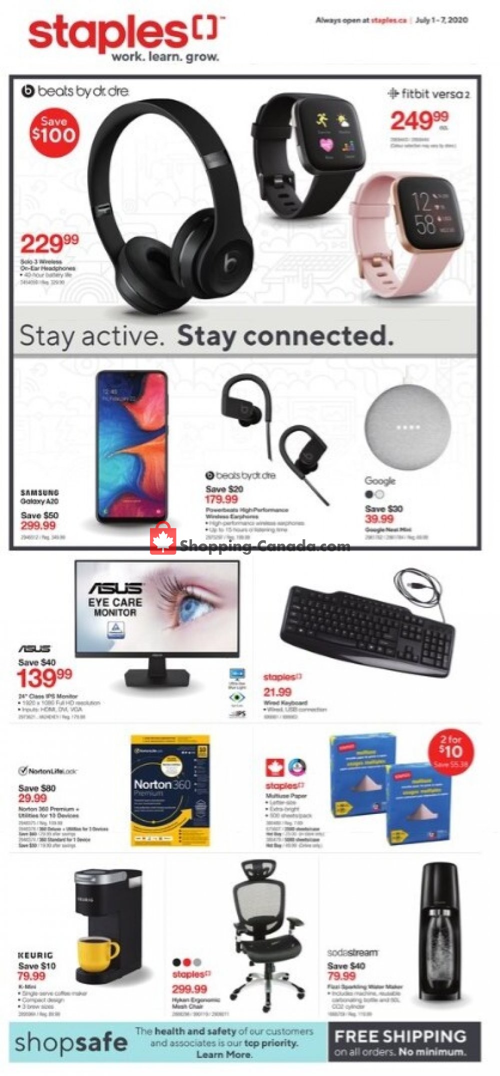 Staples flyer from Wednesday July 1, 2020 to Tuesday July 7, 2020 - page 1