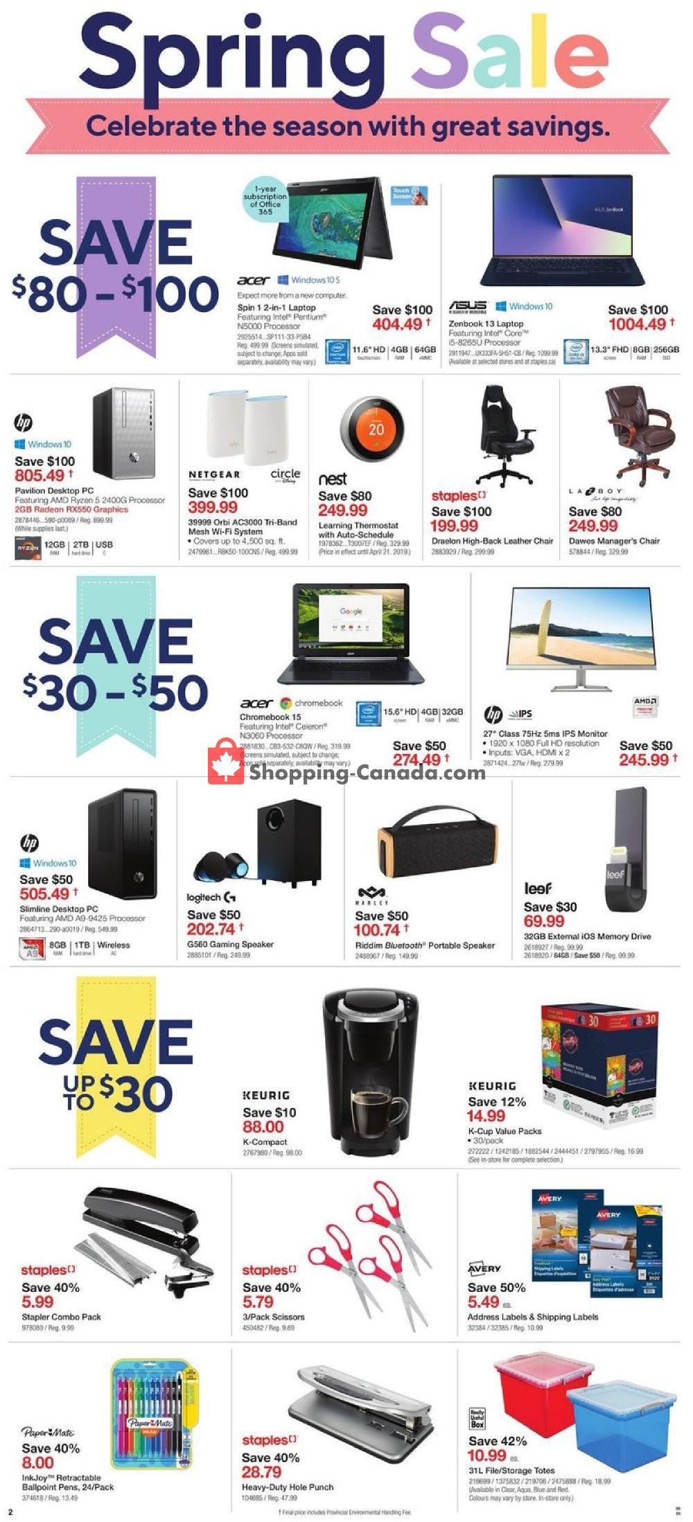 Staples flyer from Wednesday April 17, 2019 to Tuesday April 23, 2019 - page 2