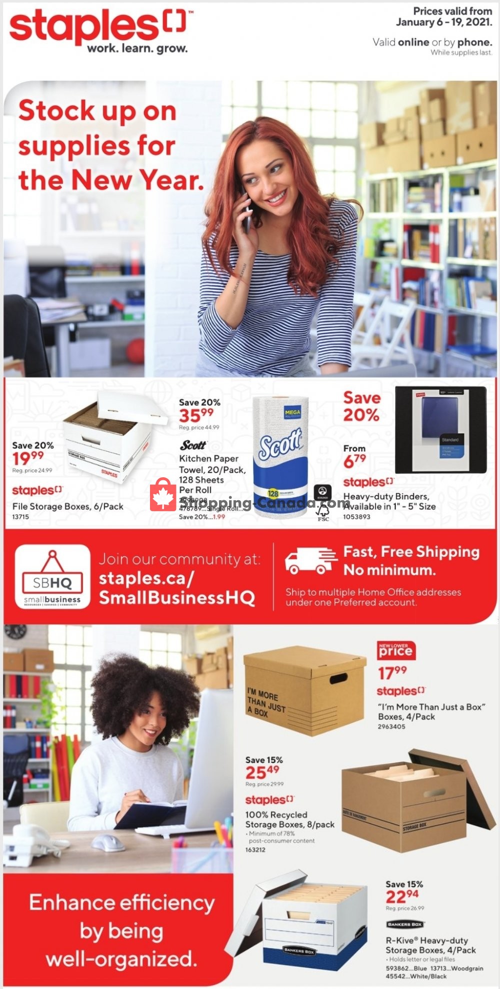 Staples Canada, flyer (Stock Up On Supplies For The New Year