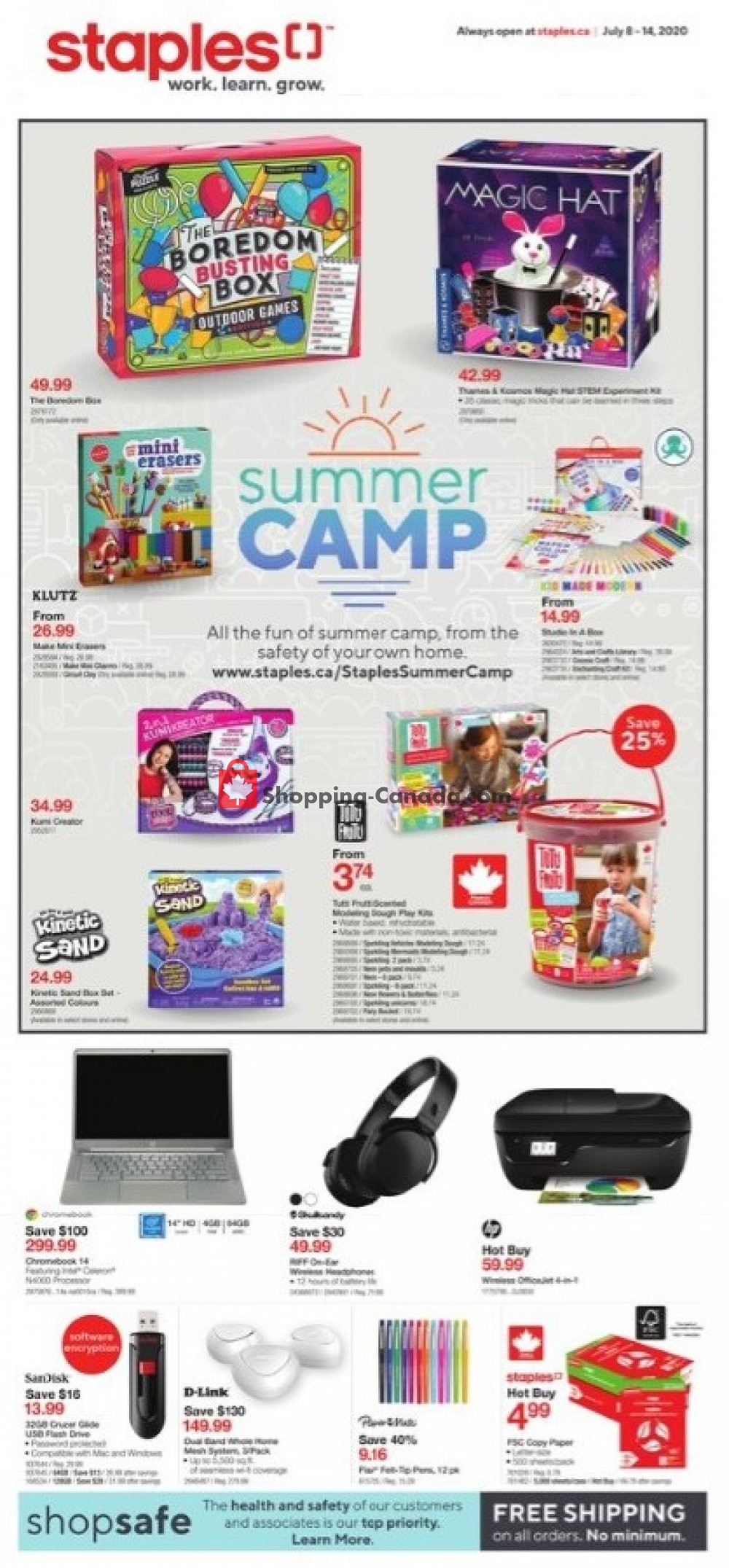 Staples flyer from Wednesday July 8, 2020 to Tuesday July 14, 2020 - page 1