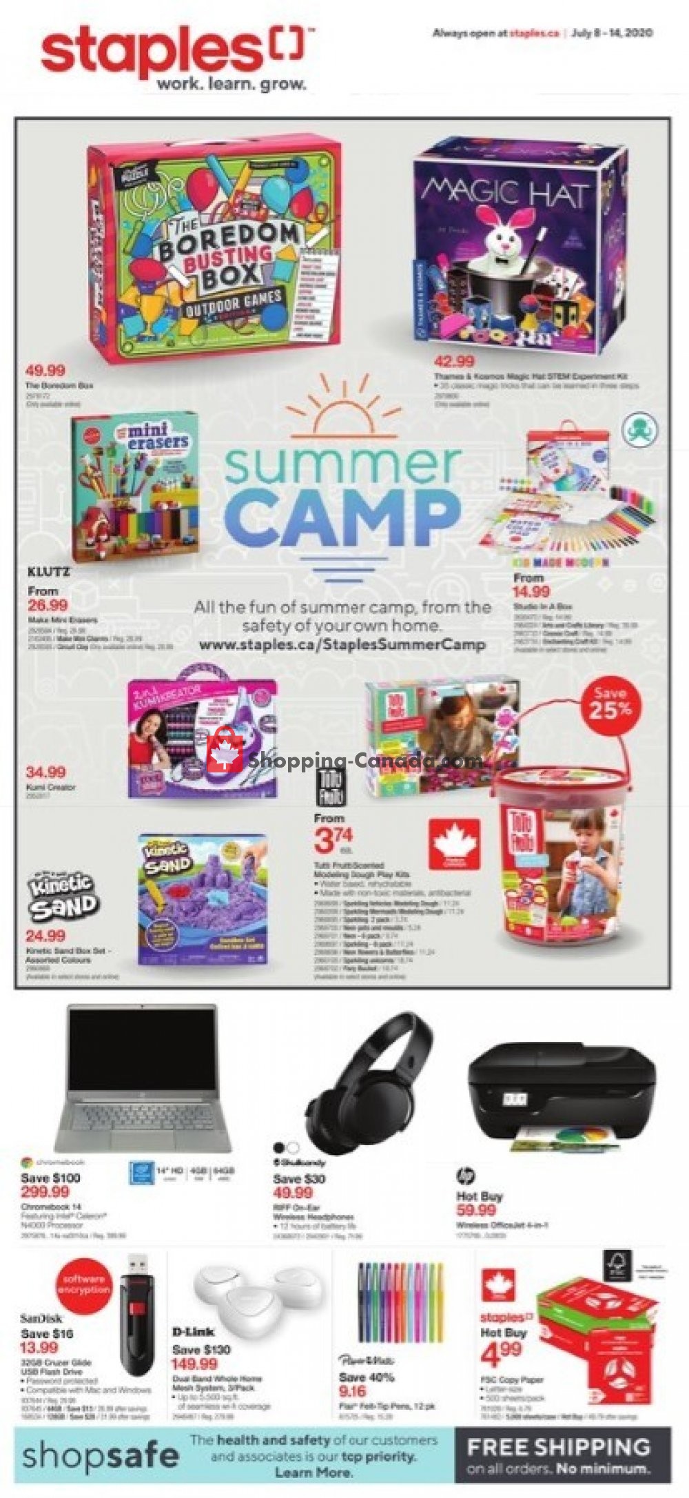 Staples flyer from Wednesday July 8, 2020 to Tuesday July 14, 2020 - page 1