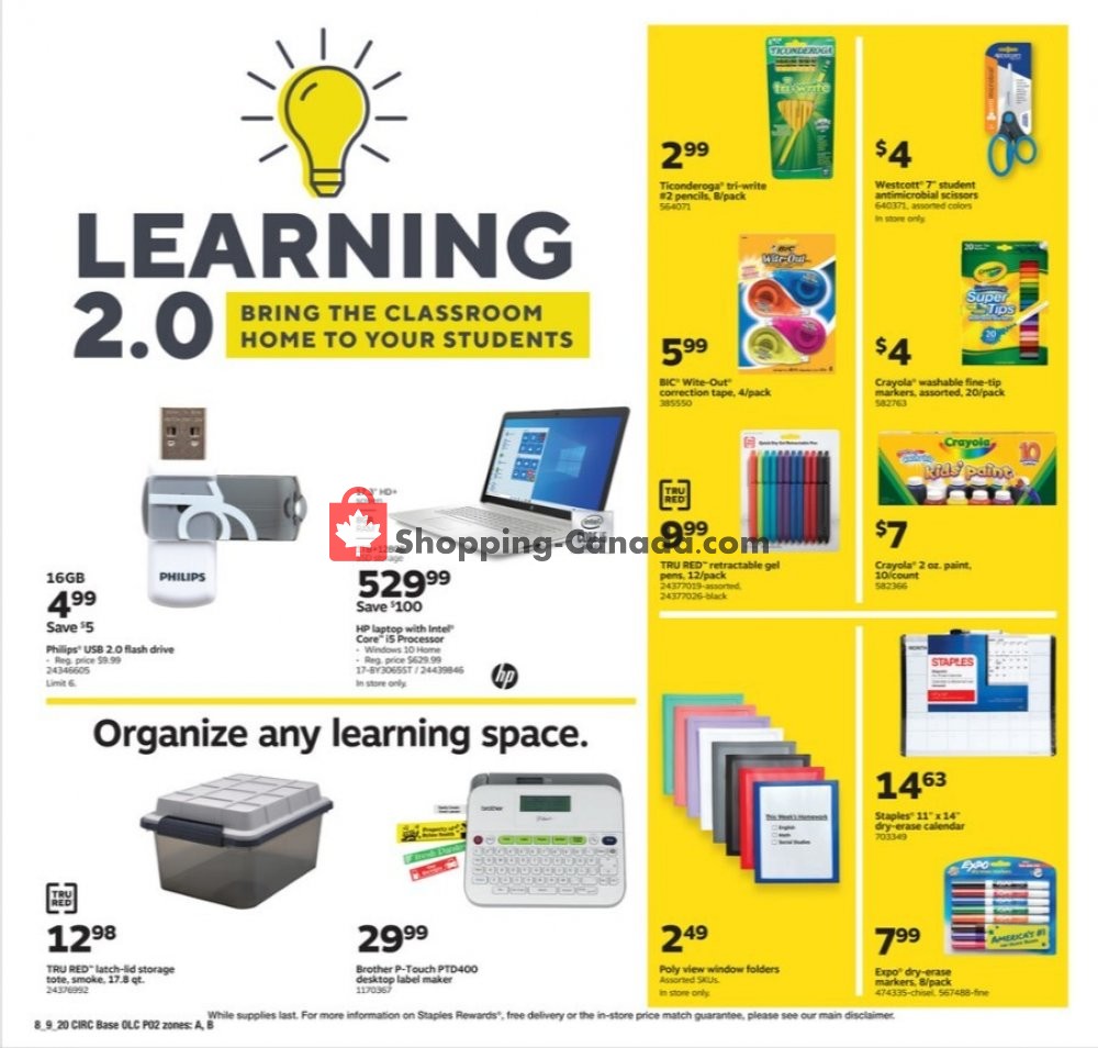 Staples flyer from Sunday August 9, 2020 to Saturday August 15, 2020 - page 2