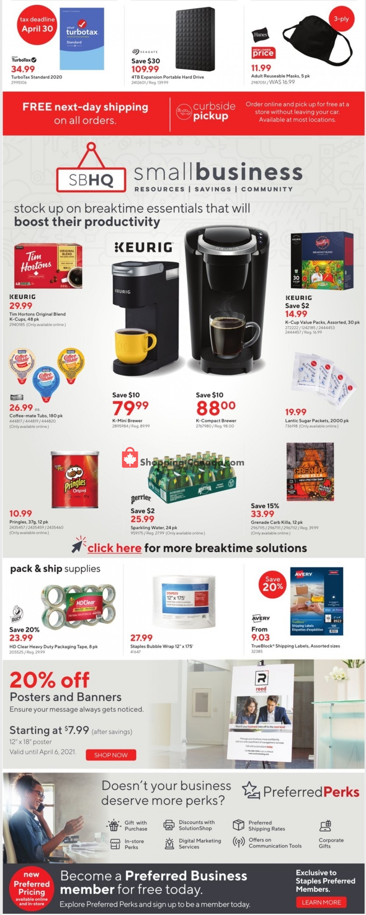 Staples flyer from Wednesday March 31, 2021 to Tuesday April 6, 2021 - page 2