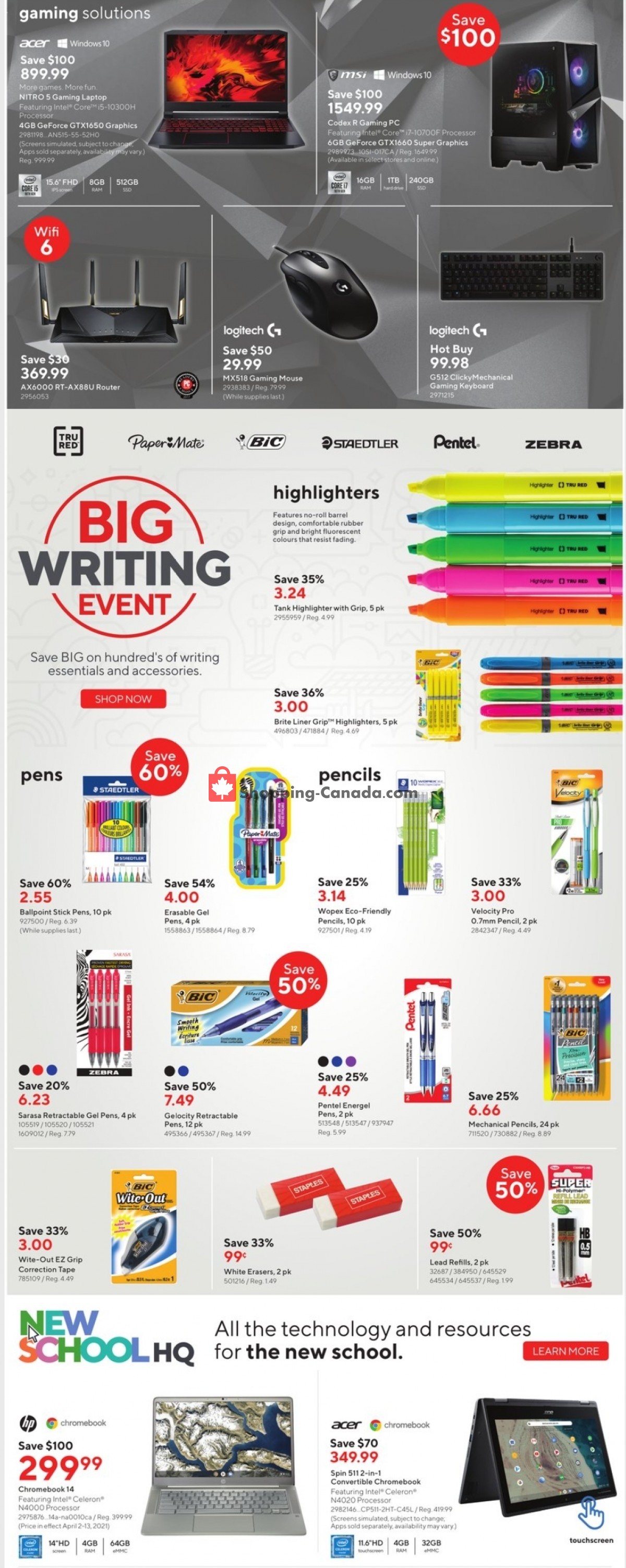 Staples flyer from Wednesday March 31, 2021 to Tuesday April 6, 2021 - page 4