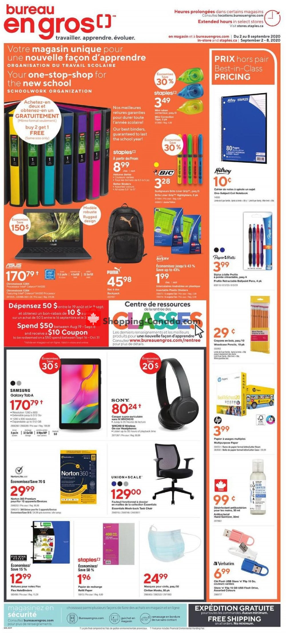 Staples Canada, flyer (Votre Magasin Unique Pour Une Nouvelle Facon D