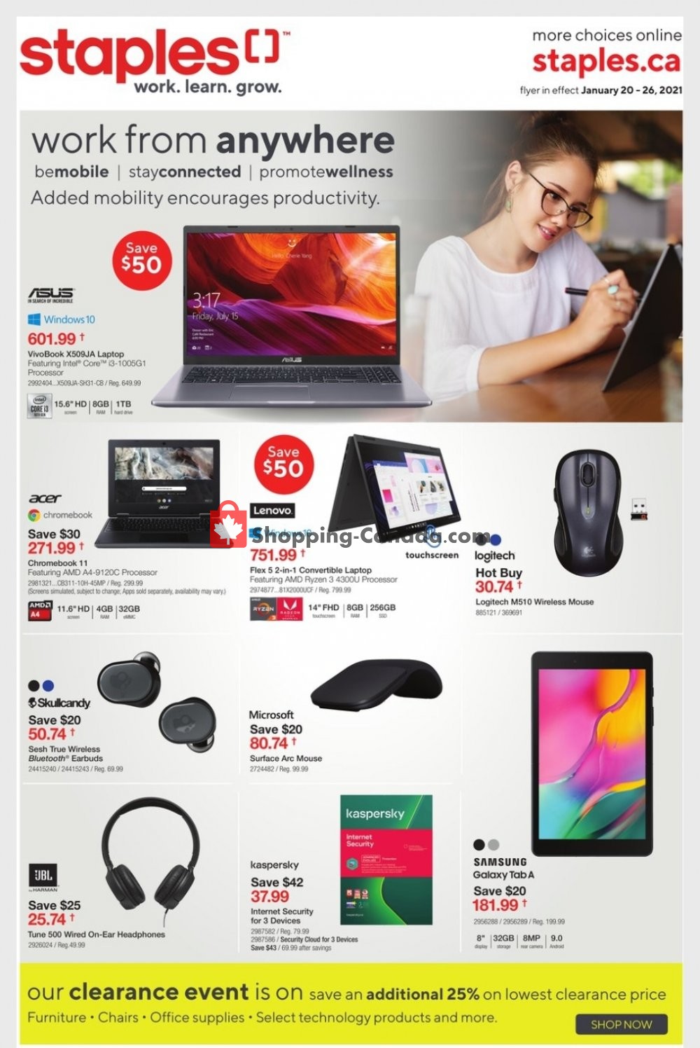 Staples flyer from Wednesday January 20, 2021 to Tuesday January 26, 2021 - page 1