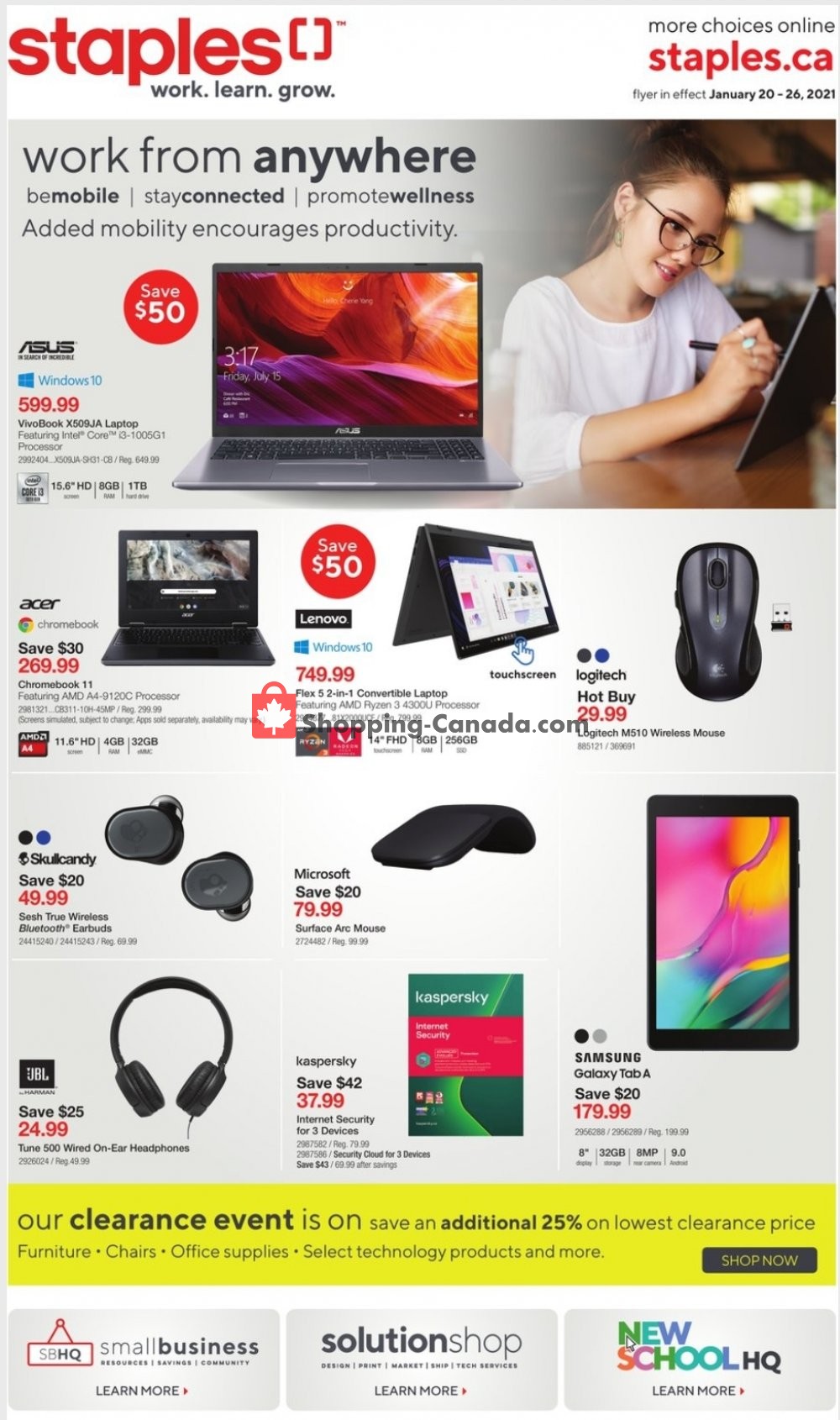 Staples flyer from Wednesday January 20, 2021 to Tuesday January 26, 2021 - page 1