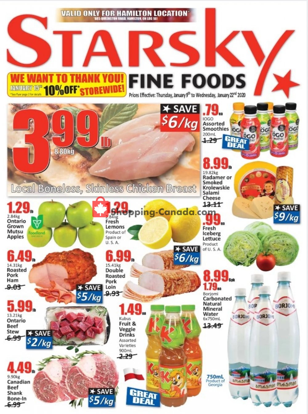 Starsky Foods flyer from Thursday January 9, 2020 to Wednesday January 22, 2020 - page 1