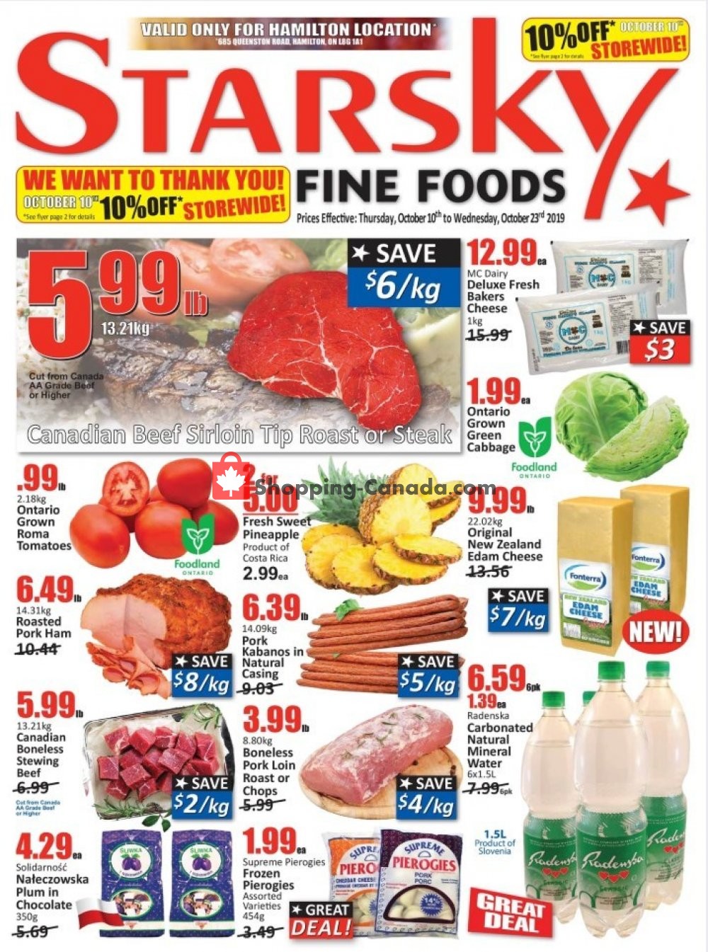 Starsky Foods flyer from Thursday October 10, 2019 to Wednesday October 23, 2019 - page 1