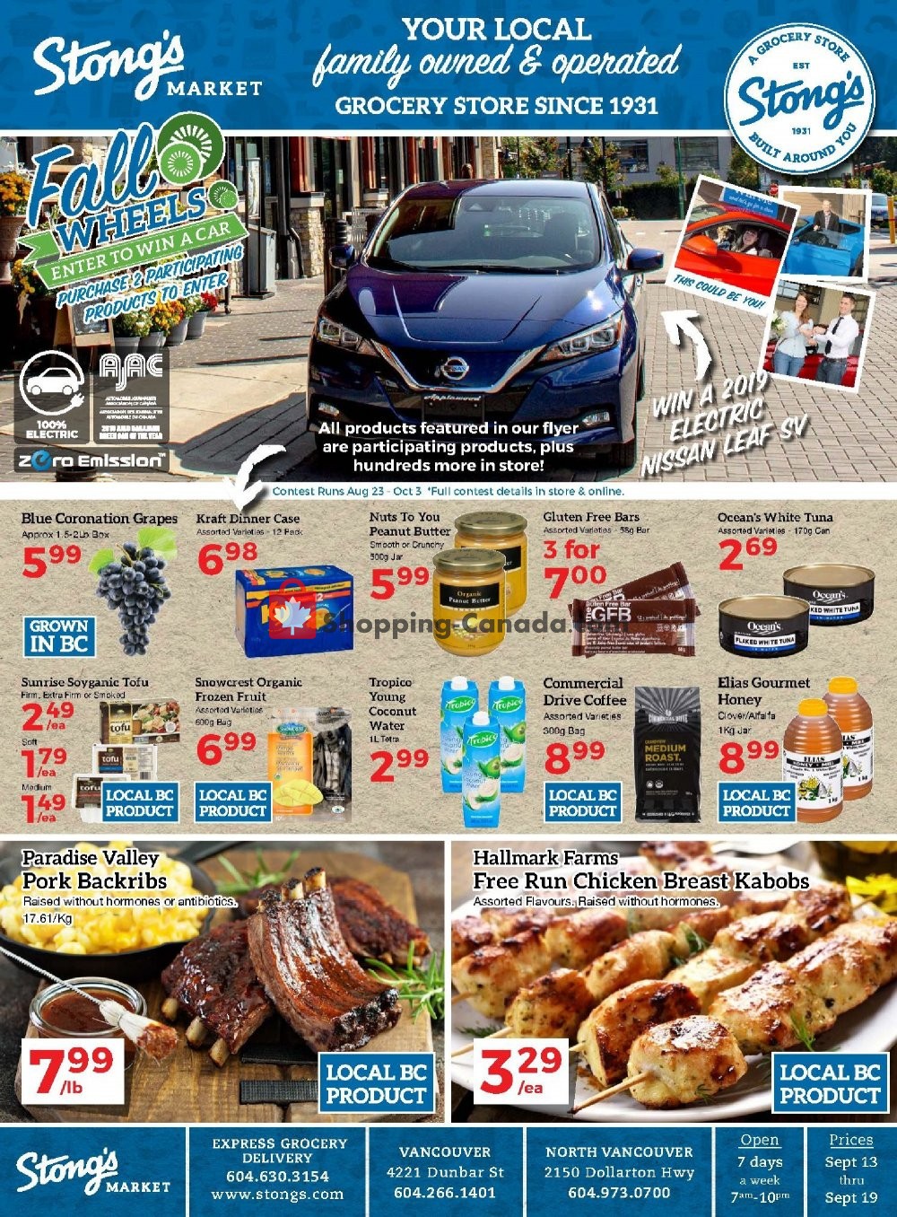 Stong's Market flyer from Friday September 13, 2019 to Thursday September 19, 2019 - page 1
