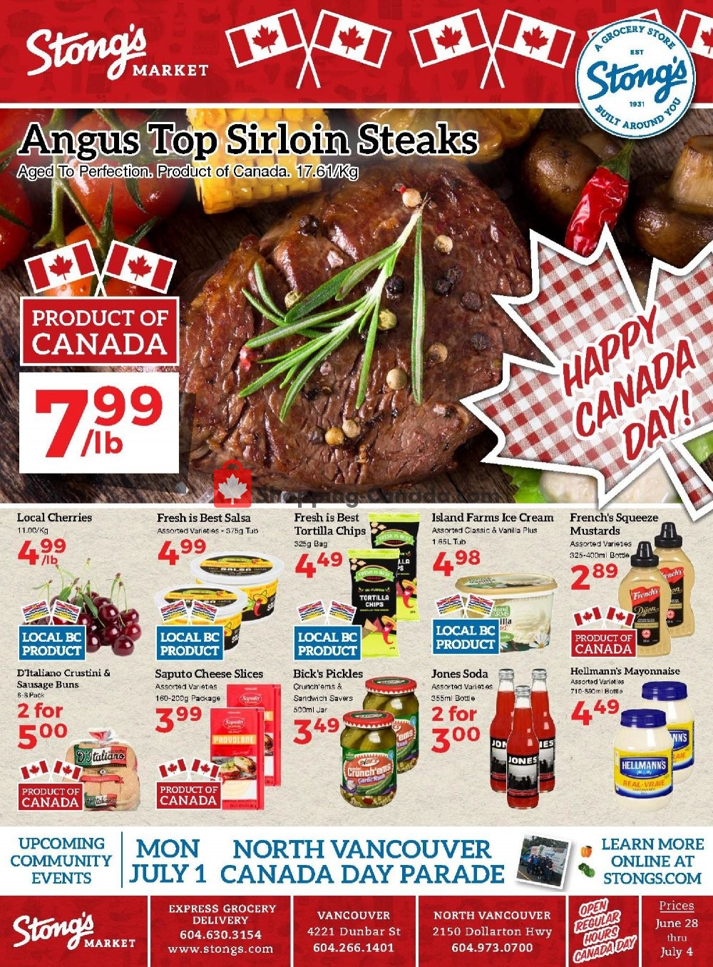 Stong's Market flyer from Friday June 28, 2019 to Thursday July 4, 2019 - page 1