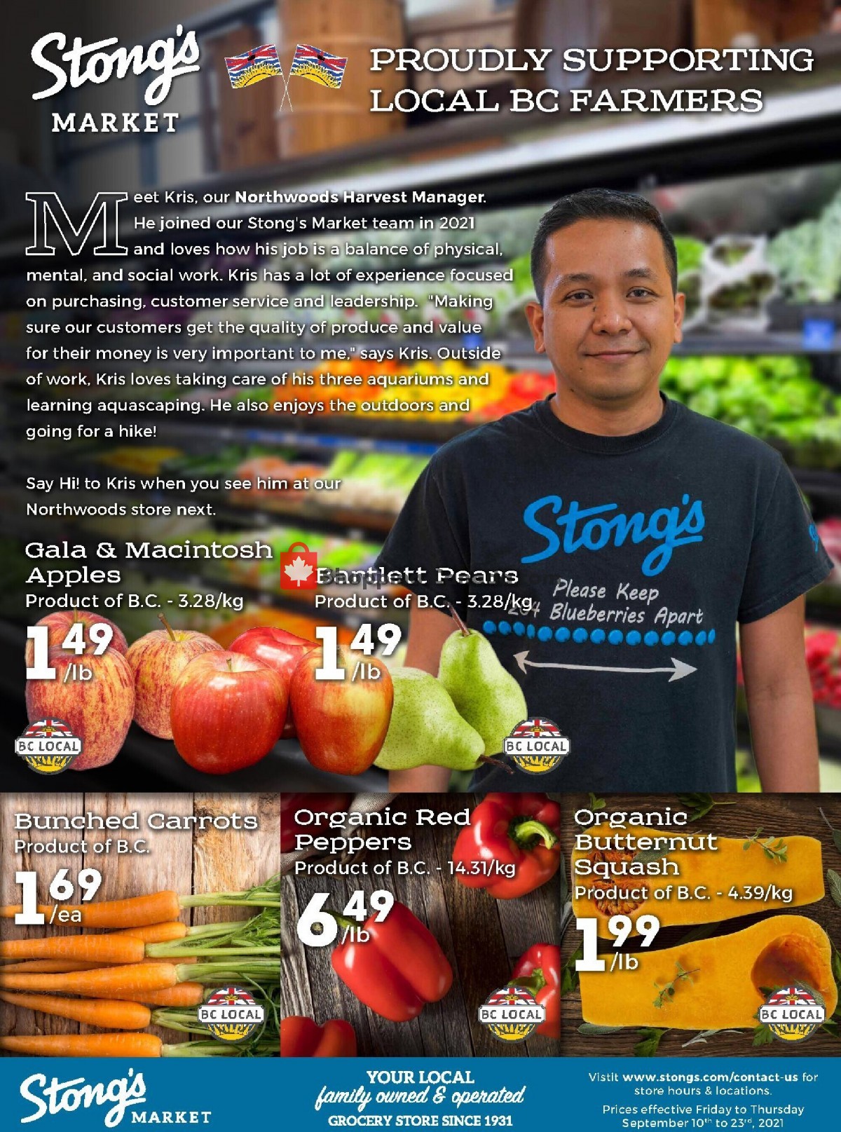 Stong's Market flyer from Friday September 10, 2021 to Thursday September 23, 2021 - page 1