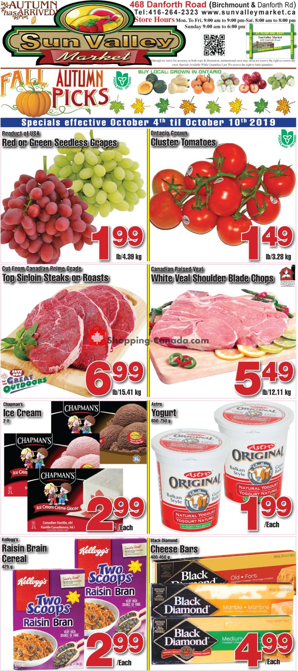 Sun Valley Market flyer from Friday October 4, 2019 to Thursday October 10, 2019 - page 1