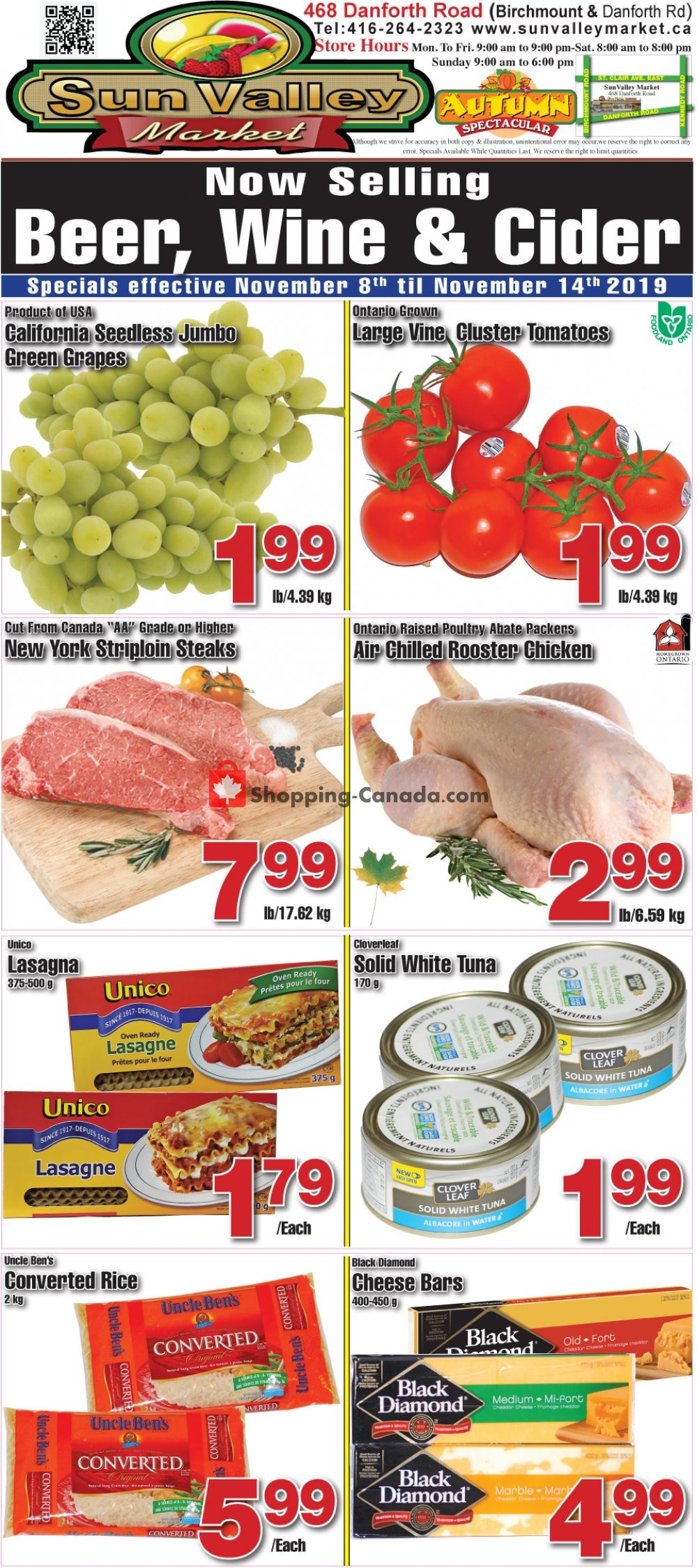 Sun Valley Market flyer from Friday November 8, 2019 to Thursday November 14, 2019 - page 1