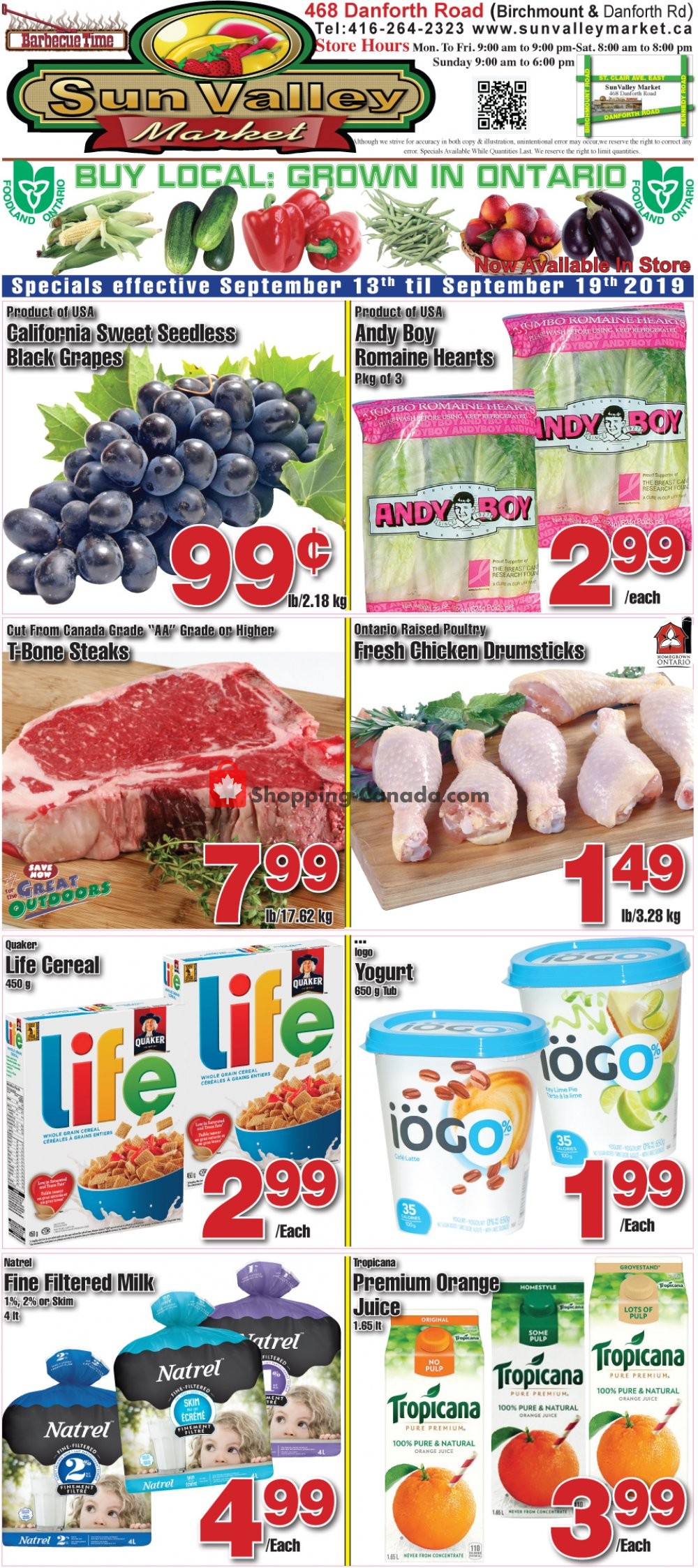 Sun Valley Market flyer from Friday September 13, 2019 to Thursday September 19, 2019 - page 1