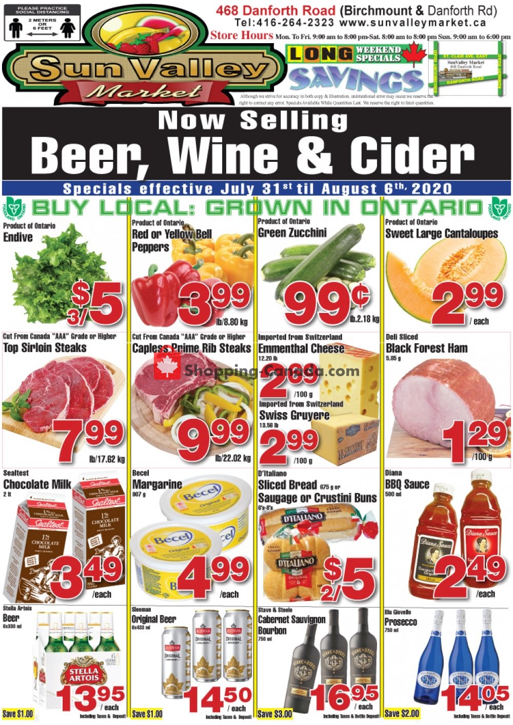 Sun Valley Market flyer from Friday July 31, 2020 to Thursday August 6, 2020 - page 1