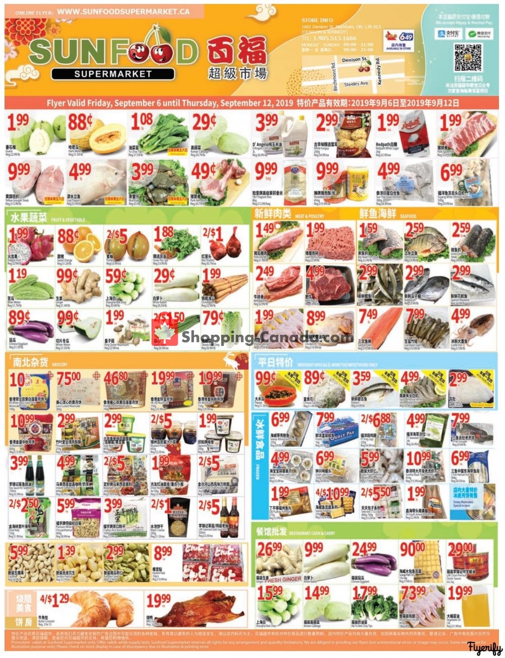 Sunfood Supermarket flyer from Friday September 6, 2019 to Thursday September 12, 2019 - page 1