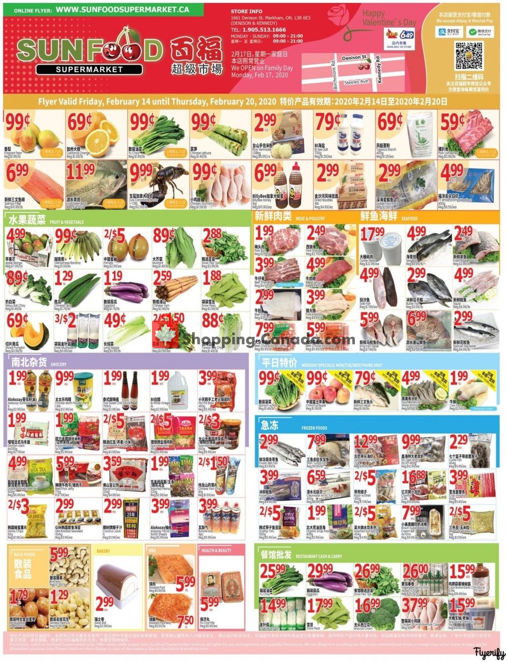 Sunfood Supermarket flyer from Friday February 14, 2020 to Thursday February 20, 2020 - page 1