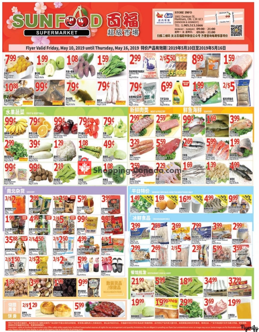 Sunfood Supermarket flyer from Friday May 10, 2019 to Thursday May 16, 2019 - page 1