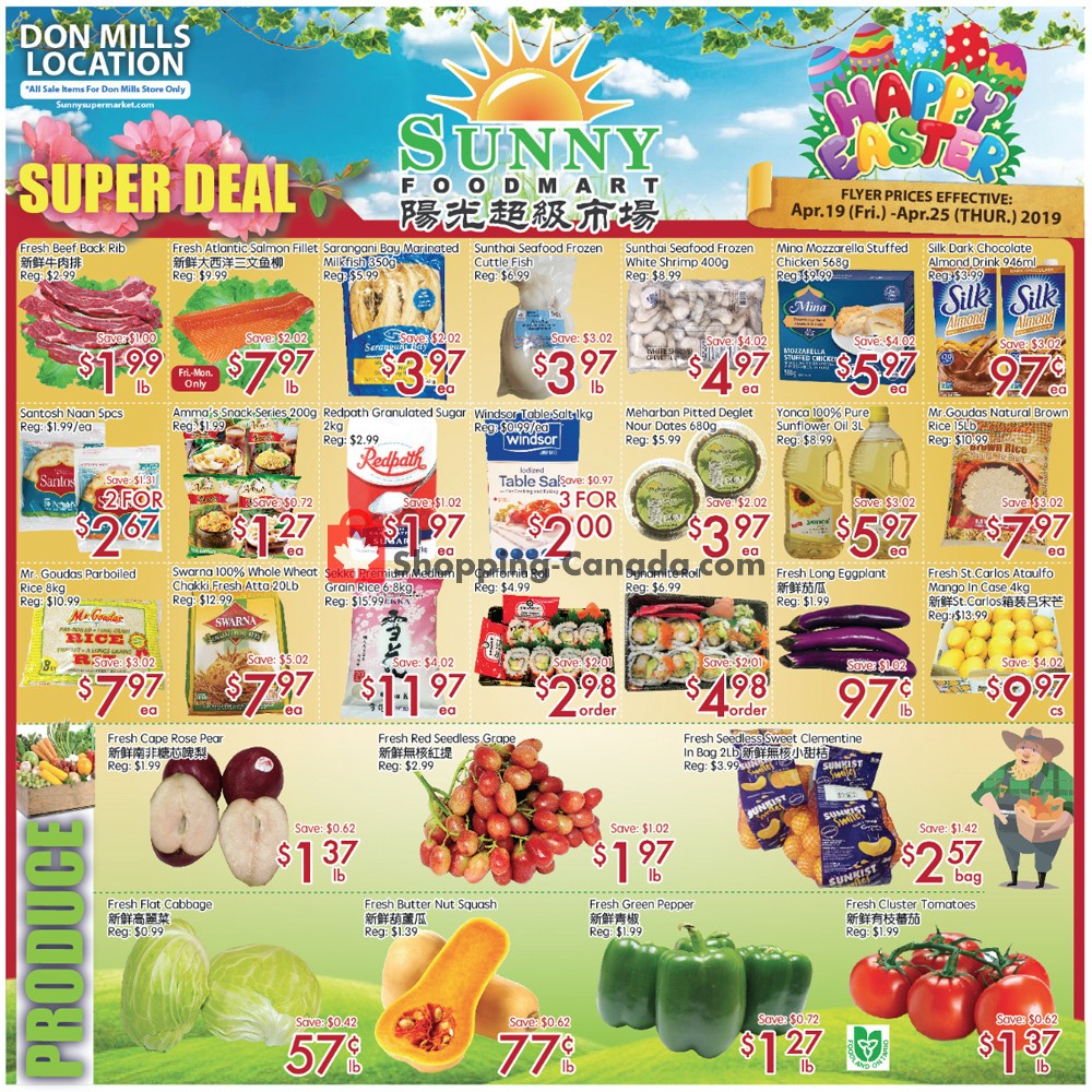 Sunny Foodmart flyer from Friday April 19, 2019 to Thursday April 25, 2019 - page 1