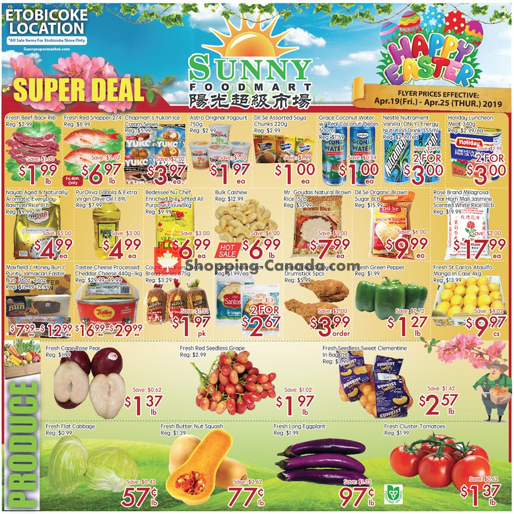 Sunny Foodmart flyer from Friday April 19, 2019 to Thursday April 25, 2019 - page 1