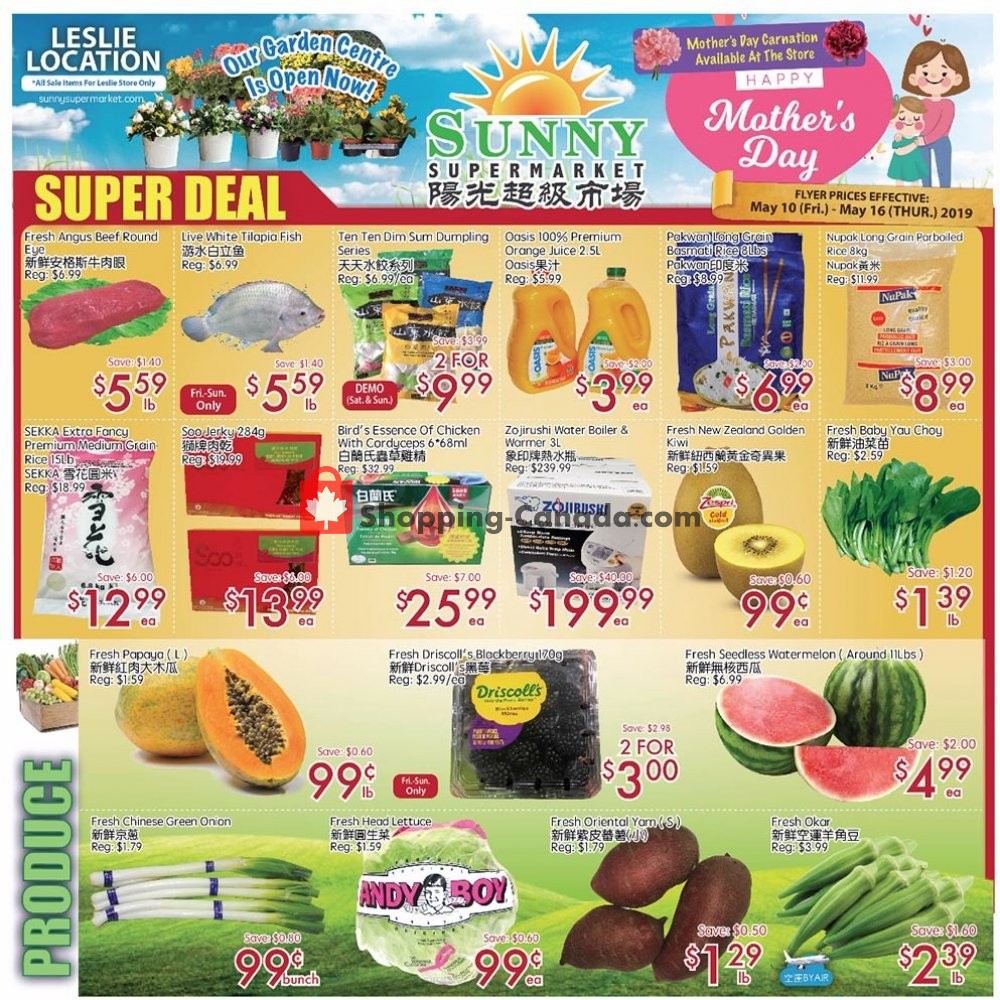 Sunny Foodmart flyer from Friday May 10, 2019 to Thursday May 16, 2019 - page 1