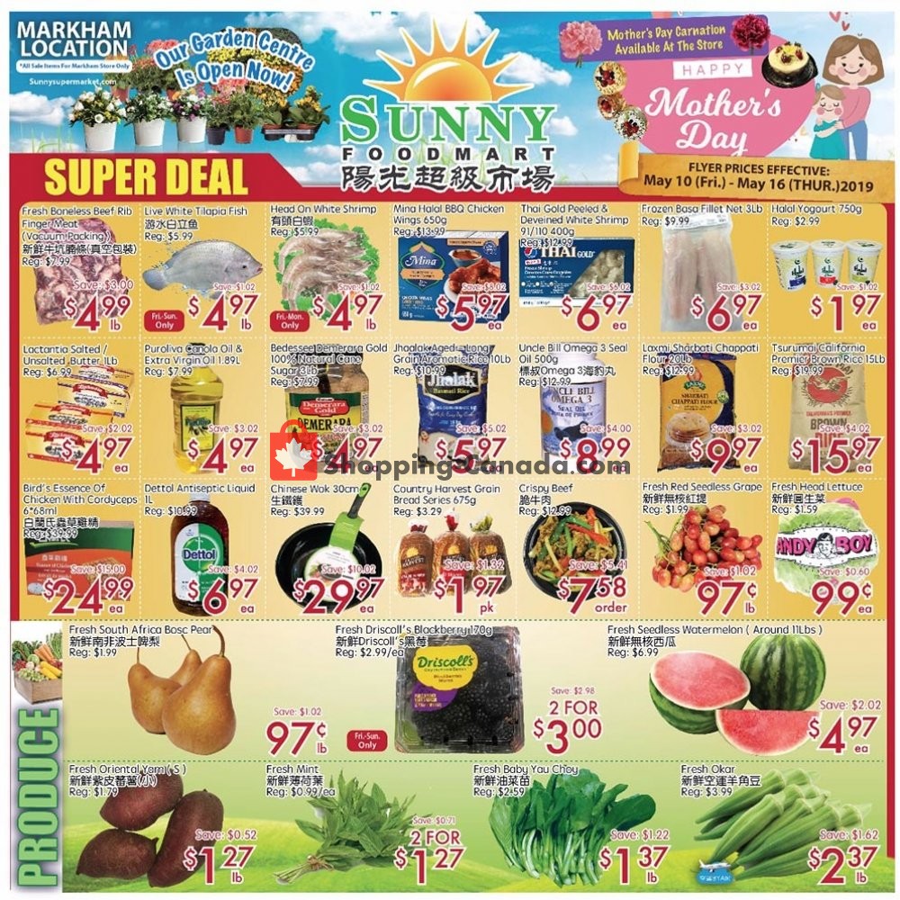 Sunny Foodmart flyer from Friday May 10, 2019 to Thursday May 16, 2019 - page 1