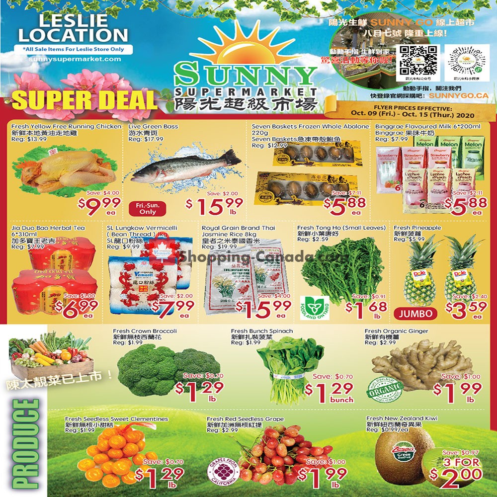 Sunny Foodmart flyer from Friday October 9, 2020 to Thursday October 15, 2020 - page 1