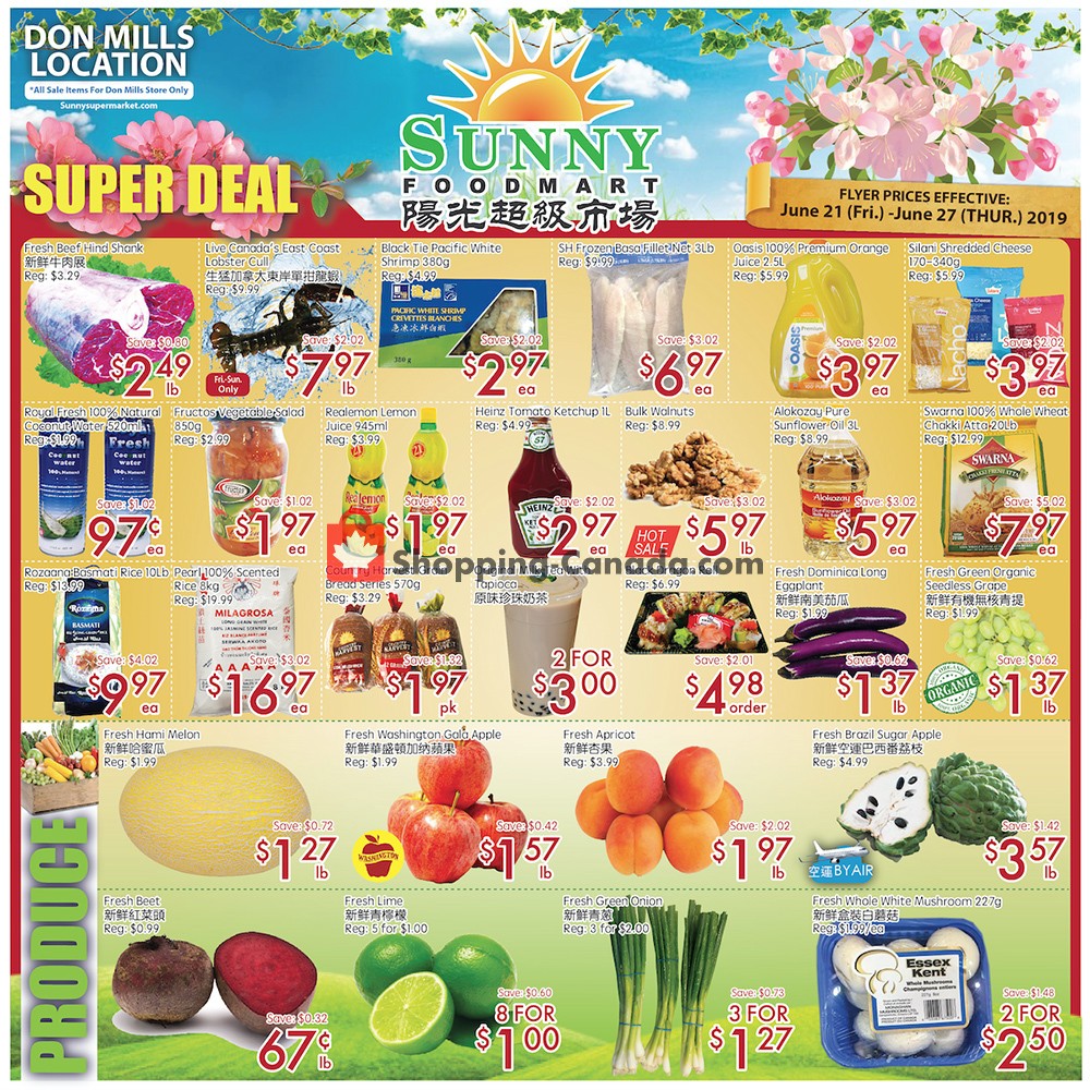 Sunny Foodmart flyer from Friday June 21, 2019 to Thursday June 27, 2019 - page 1