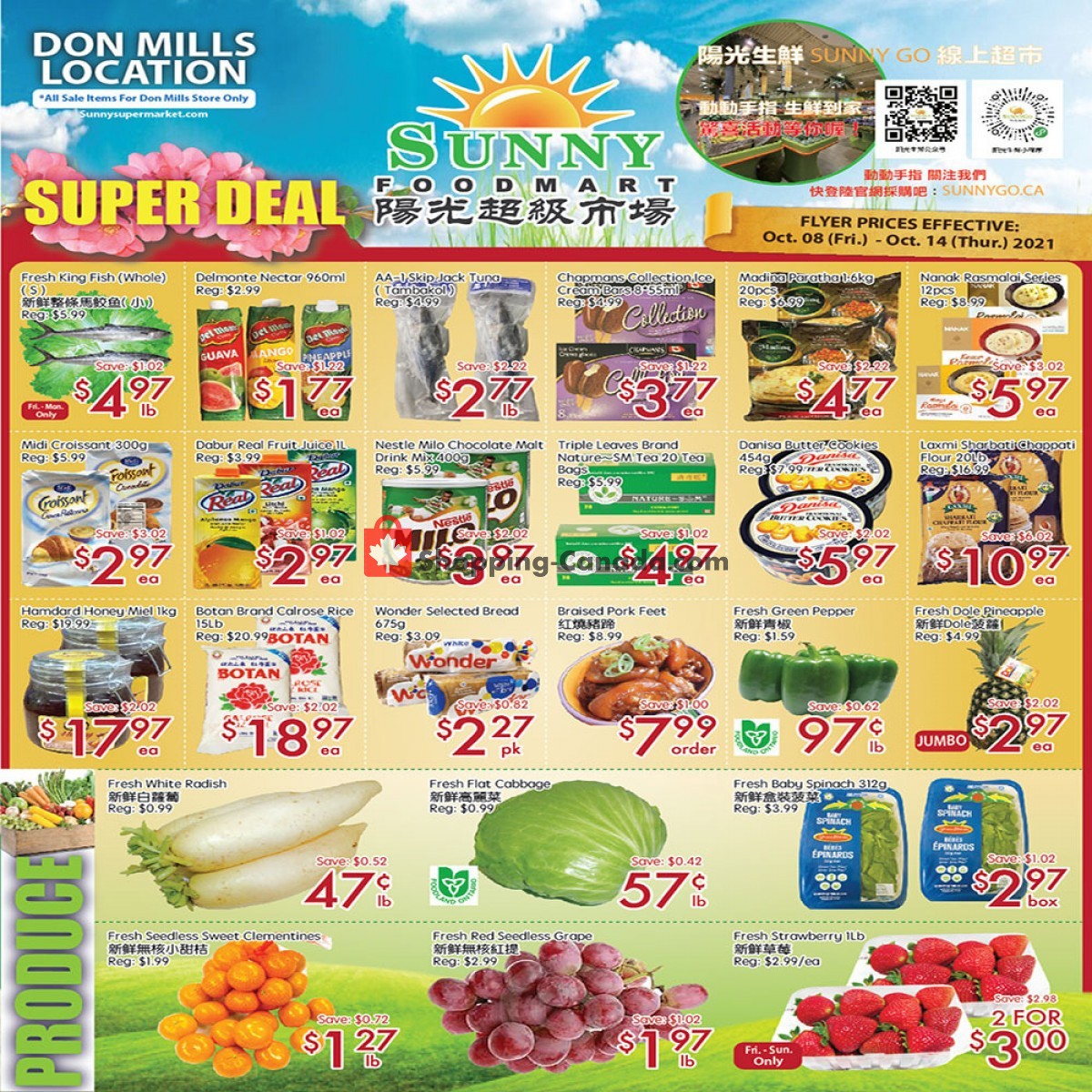Sunny Foodmart flyer from Friday October 8, 2021 to Thursday October 14, 2021 - page 1