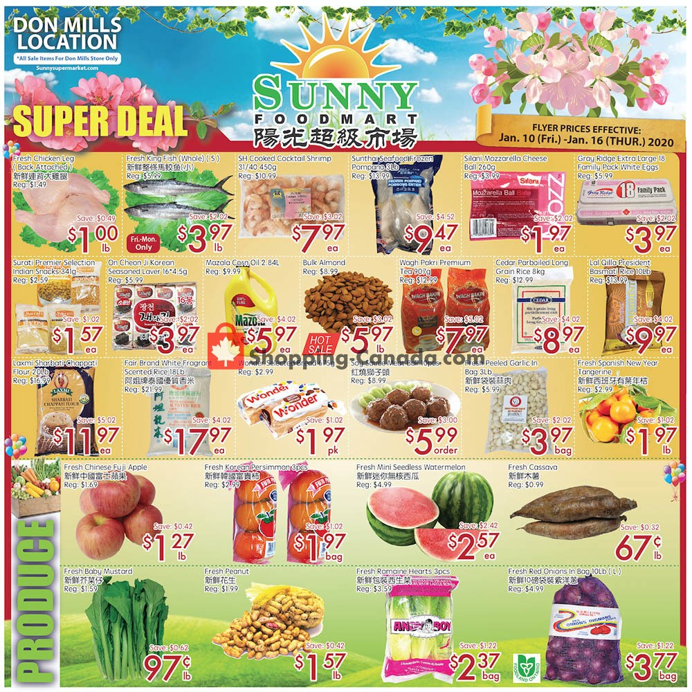 Sunny Foodmart flyer from Friday January 10, 2020 to Thursday January 16, 2020 - page 1
