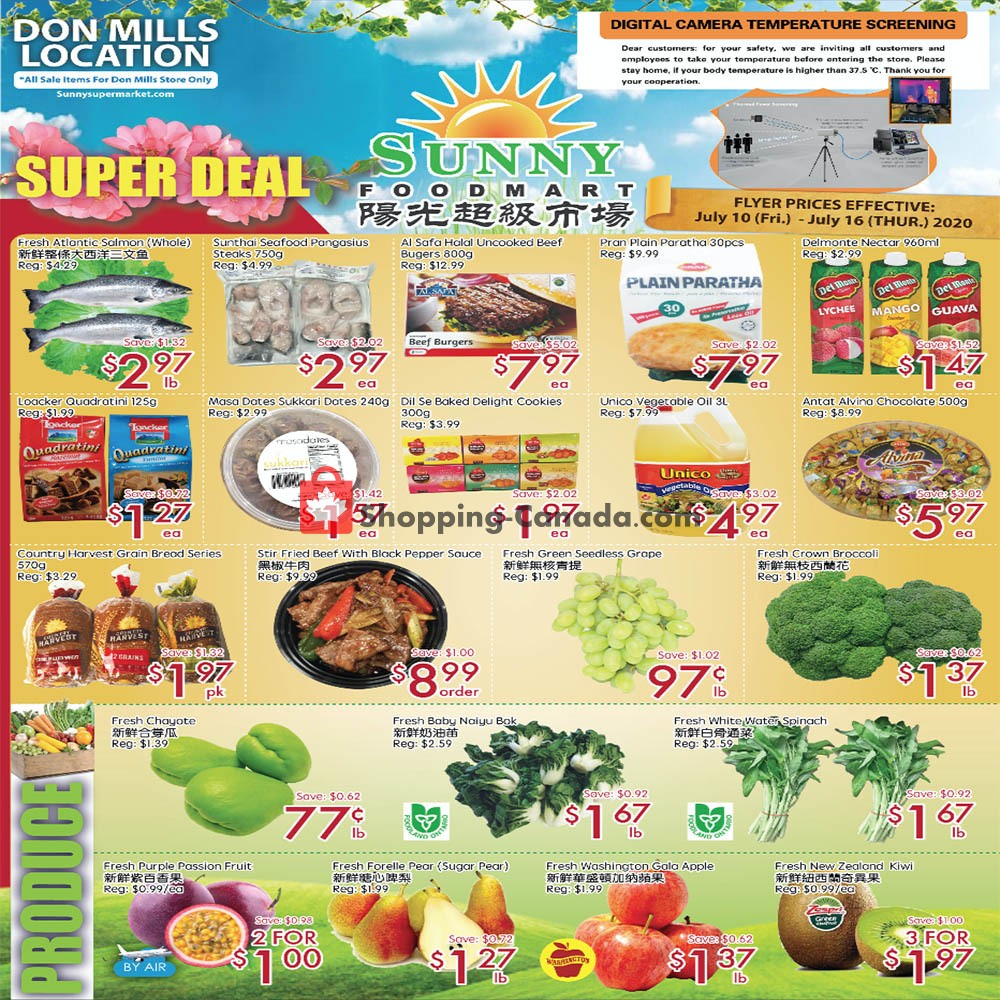 Sunny Foodmart flyer from Friday July 10, 2020 to Thursday July 16, 2020 - page 1