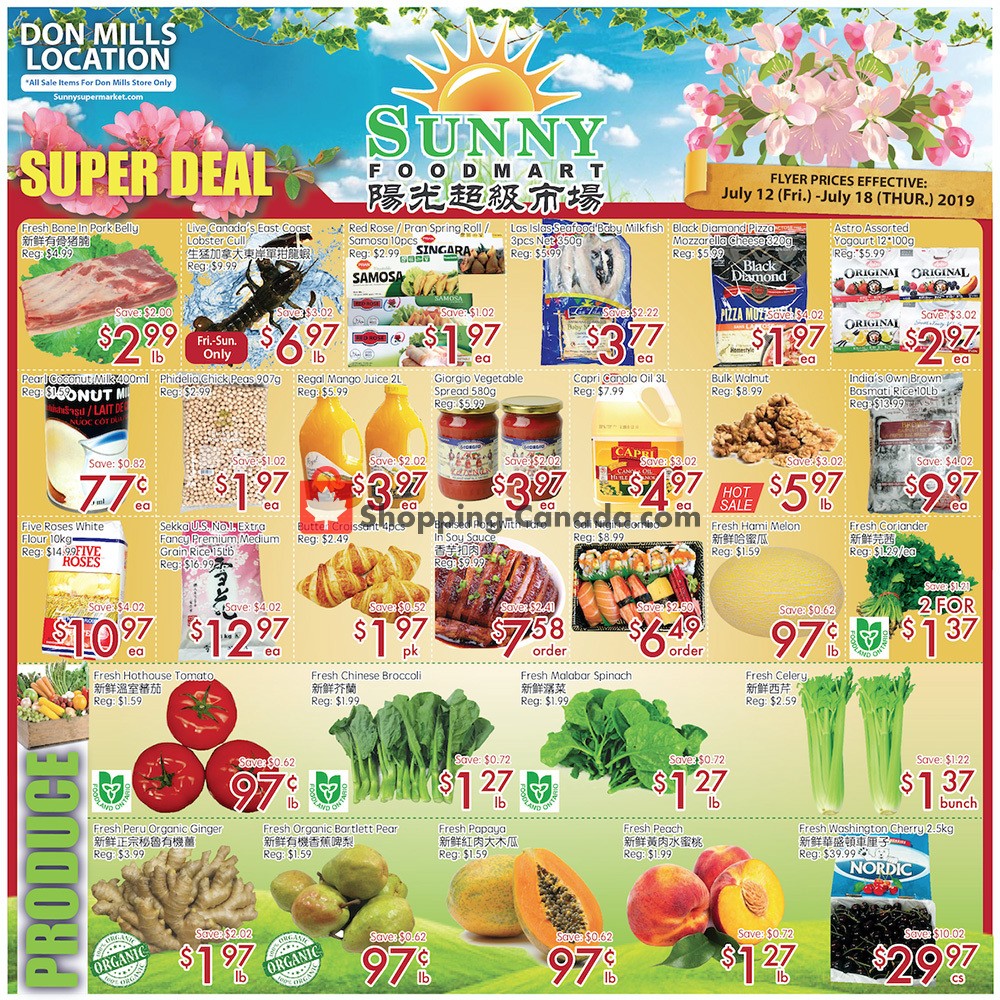 Sunny Foodmart flyer from Friday July 12, 2019 to Thursday July 18, 2019 - page 1