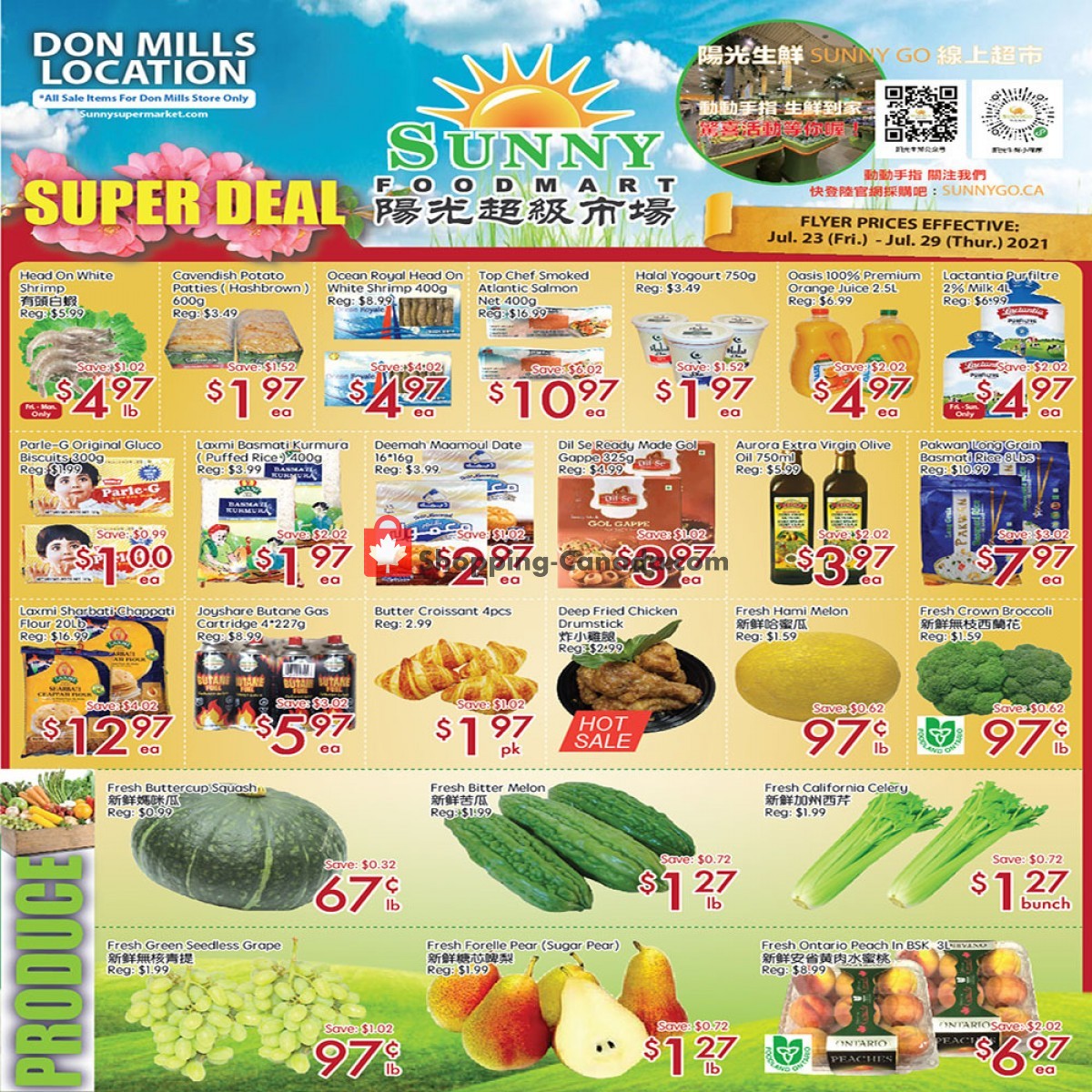 Sunny Foodmart flyer from Friday July 23, 2021 to Thursday July 29, 2021 - page 1