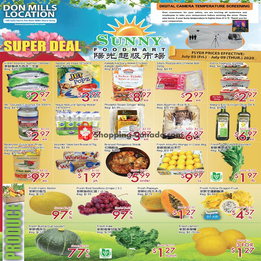 Sunny Foodmart flyer from Friday July 3, 2020 to Thursday July 9, 2020 - page 1