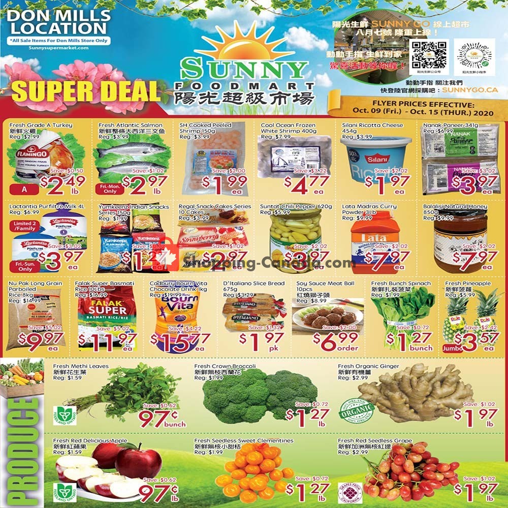 Sunny Foodmart flyer from Friday October 9, 2020 to Thursday October 15, 2020 - page 1