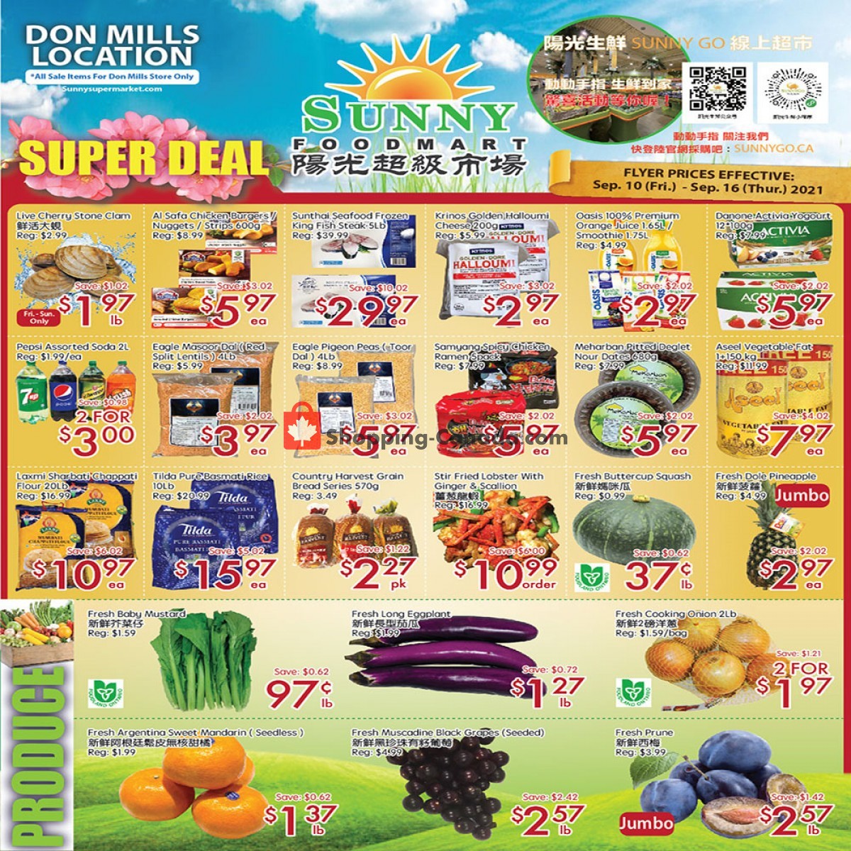 Sunny Foodmart flyer from Friday September 10, 2021 to Thursday September 16, 2021 - page 1