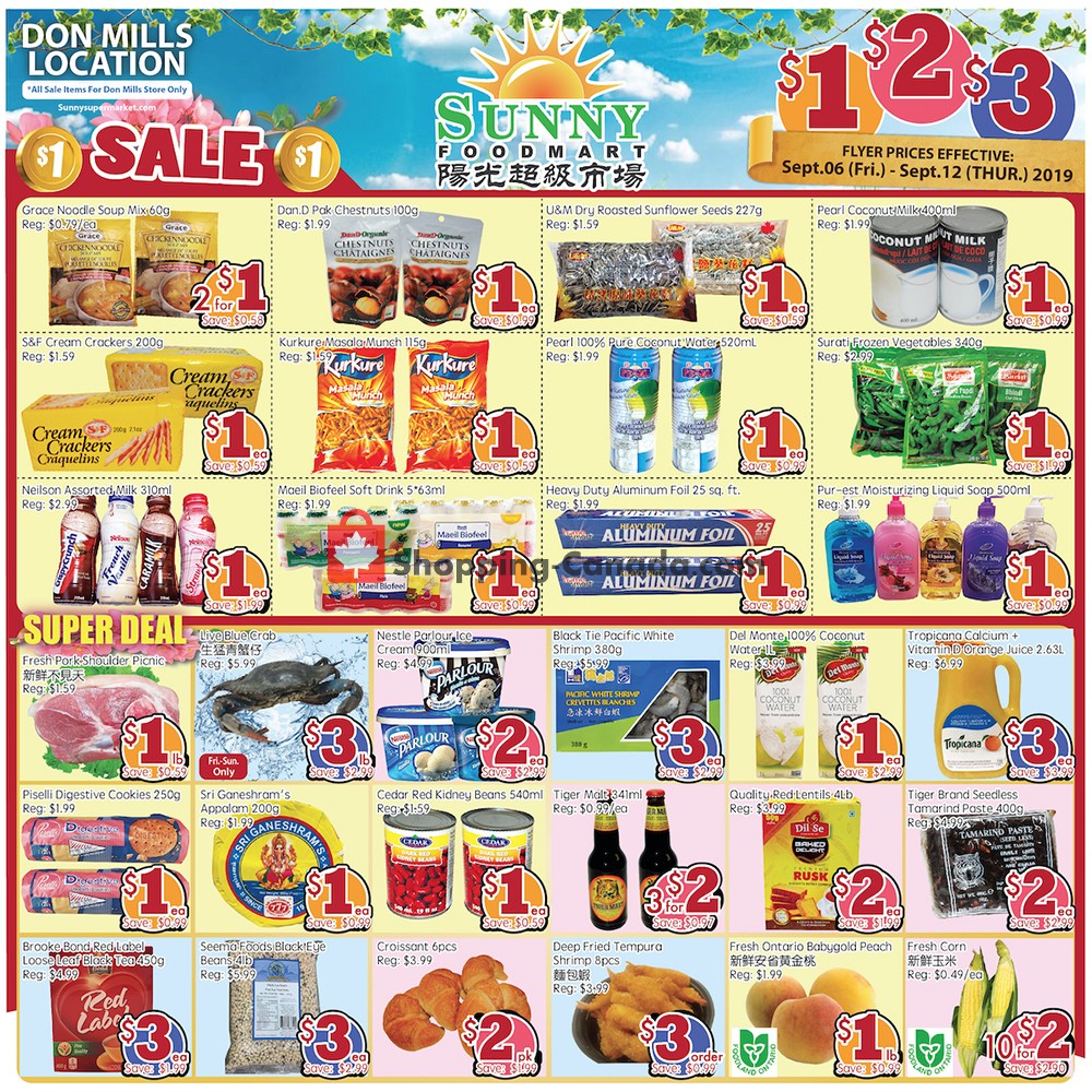 Sunny Foodmart flyer from Friday September 6, 2019 to Thursday September 12, 2019 - page 1