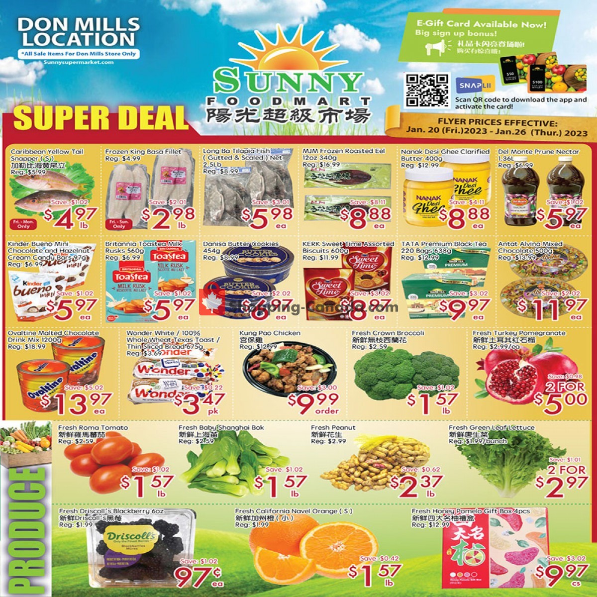 Sunny Foodmart flyer from Friday January 20, 2023 to Thursday January 26, 2023 - page 1